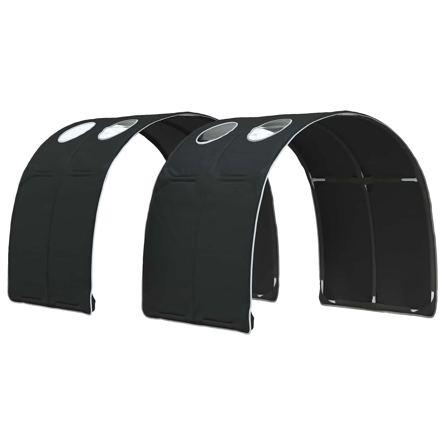 Bed met Tunnel 4 pcs Wit en zwart Bewerkt hout is nu te koop bij PeponiXL, paradijselijk wonen!