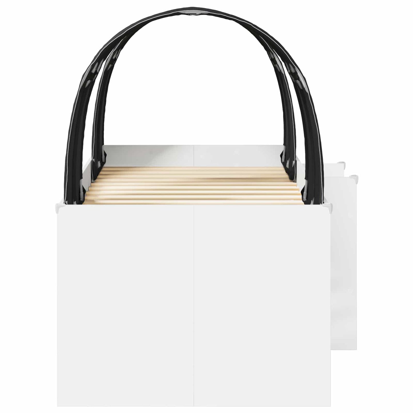 Bed met Tunnel 4 pcs Wit en zwart Bewerkt hout is nu te koop bij PeponiXL, paradijselijk wonen!