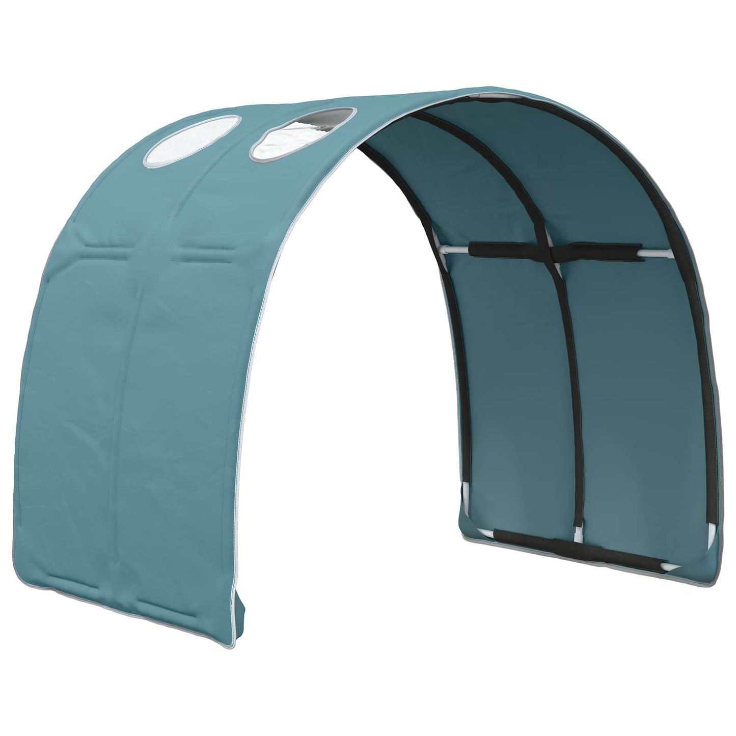 Hoge Bed Frame met Bureau voor Kinderen 3 st Wit en Lichtblauw