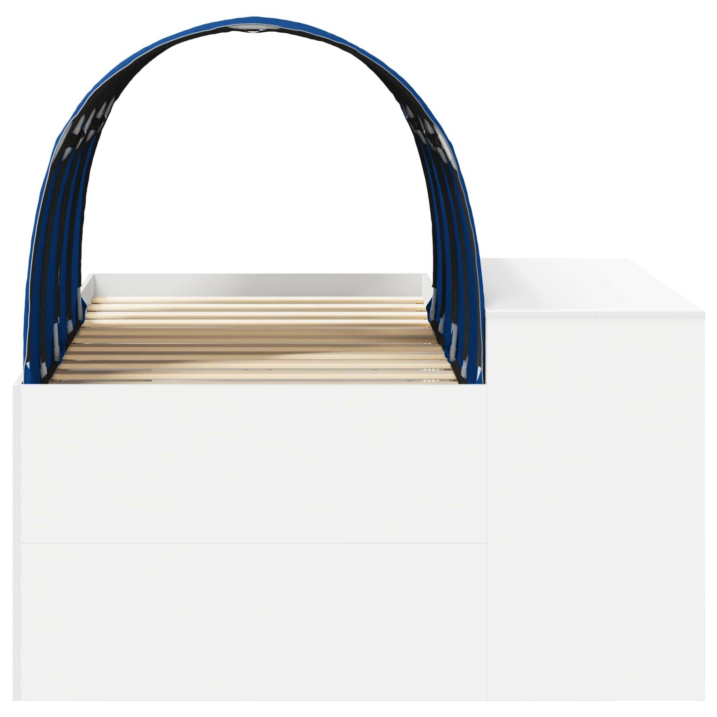 Hoge Bed Frame met Bureau voor Kinderen 3 st Wit en Blauw