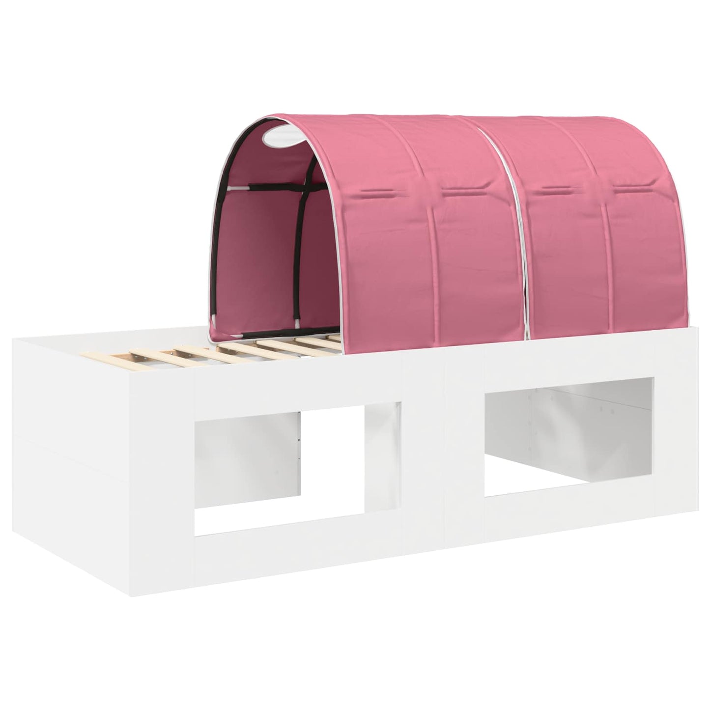 Hoge Bed Frame met Bureau voor Kinderen 3 st Wit en Roze