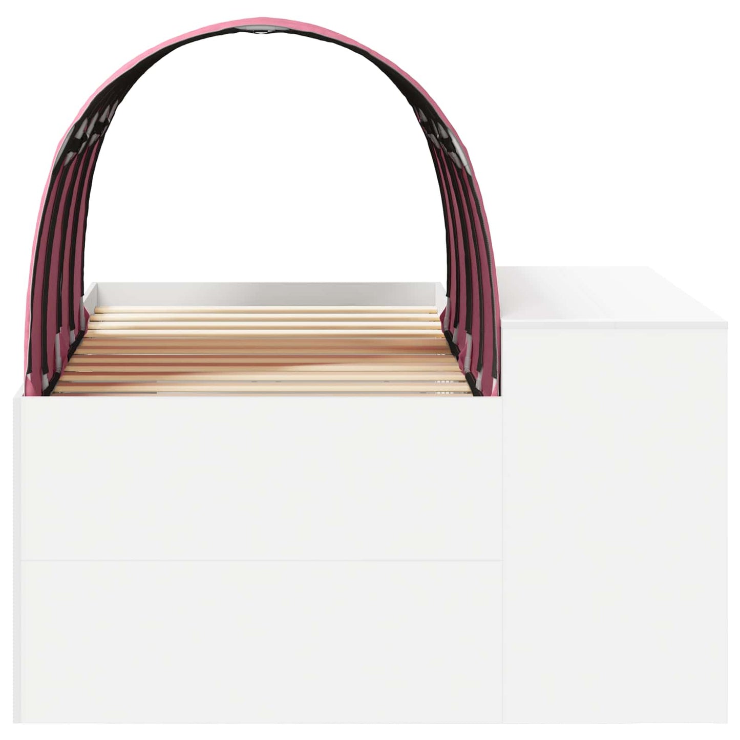 Hoge Bed Frame met Bureau voor Kinderen 3 st Wit en Roze