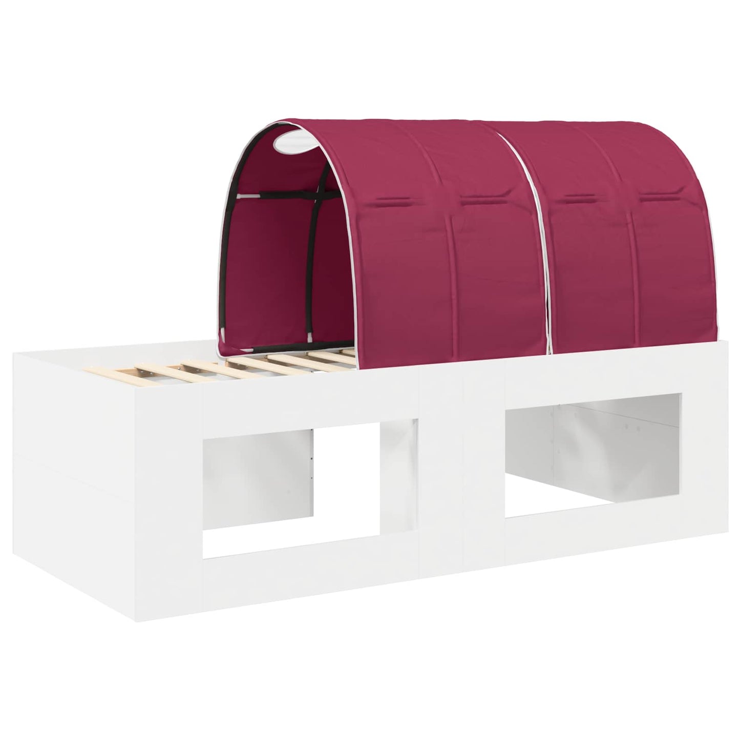 Hoge Bed Frame met Bureau voor Kinderen 3 st Wit en Rood