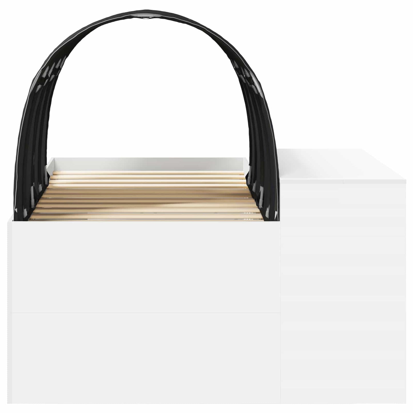 Hoge Bed Frame met Bureau voor Kinderen 3 st Wit en zwart