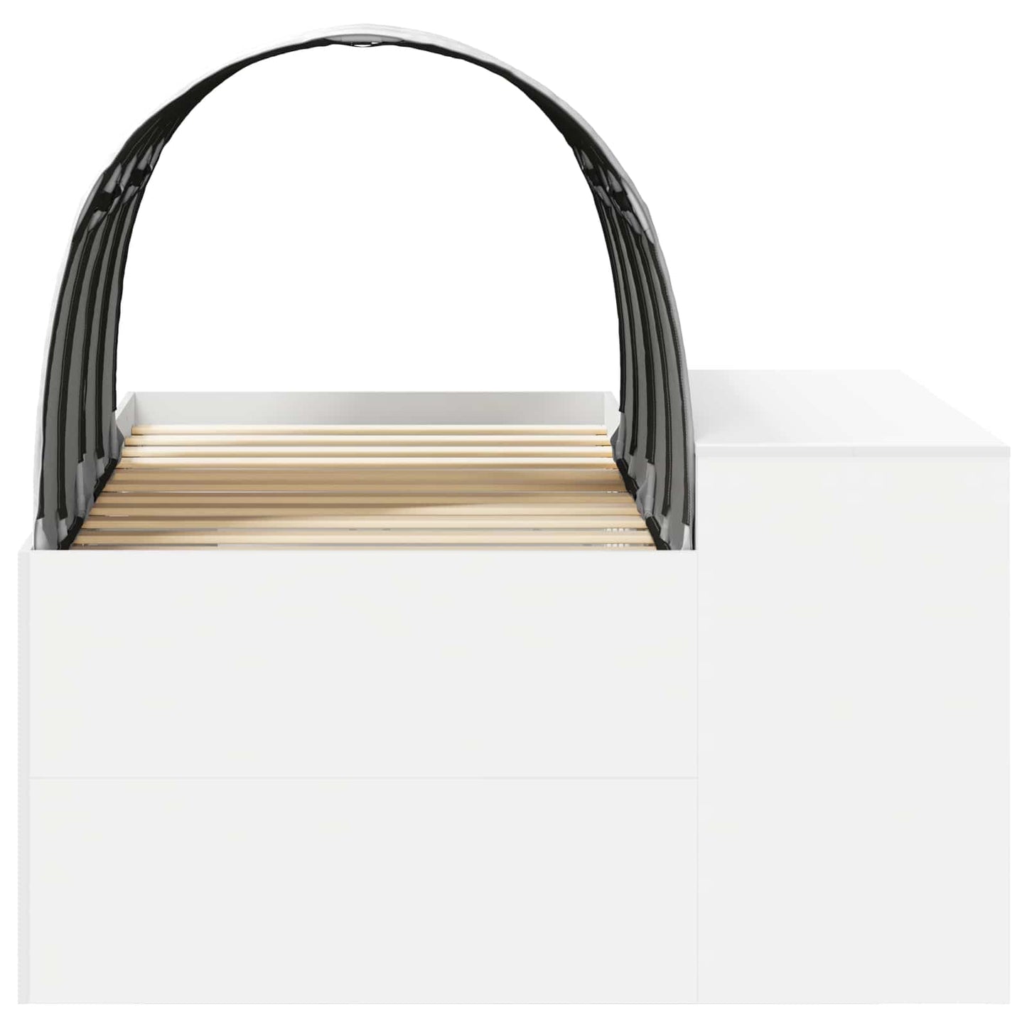 Hoge Bed Frame met Bureau voor Kinderen 3 st Wit Bewerkt hout