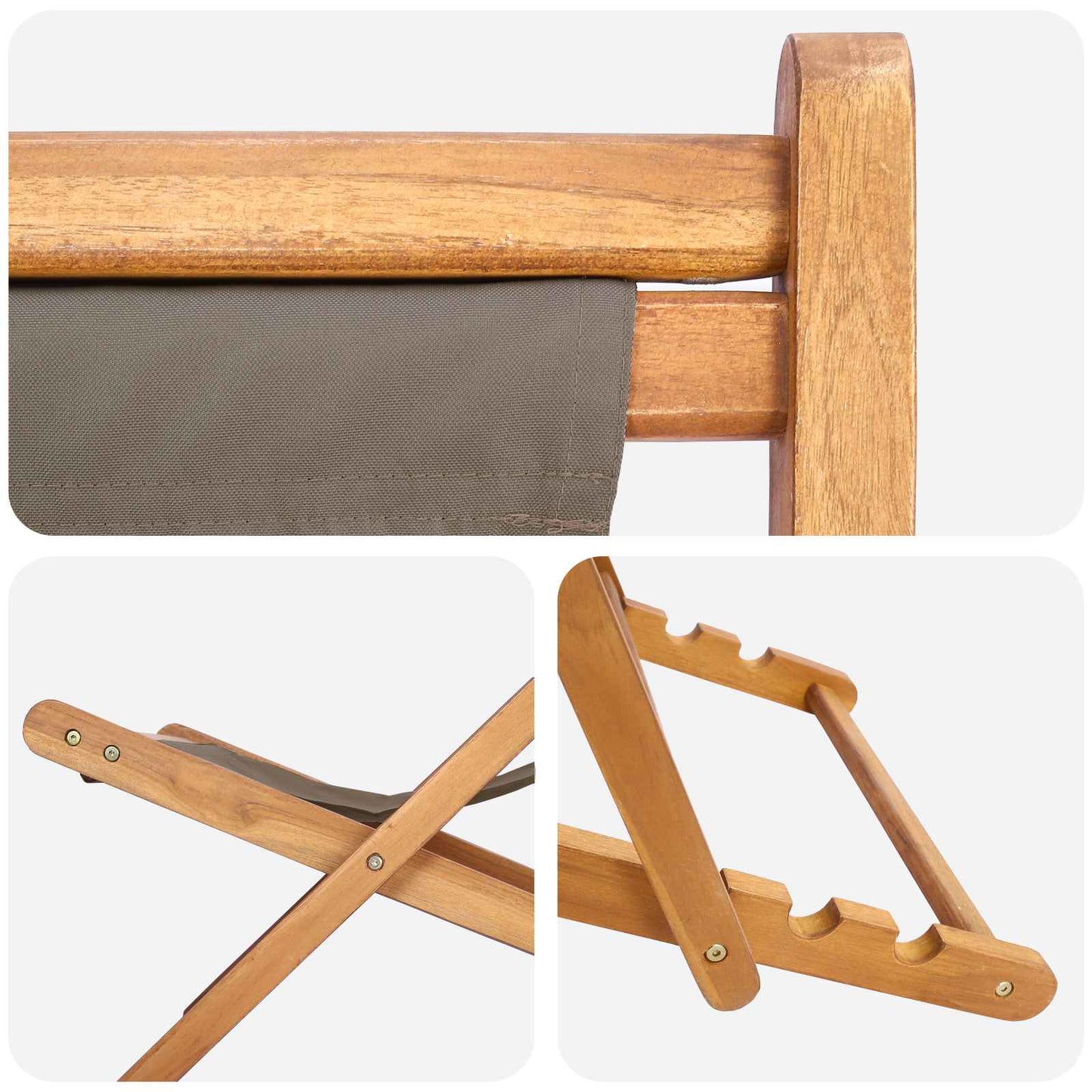 Strandstoel Taupe Massief Teakhout is nu te koop bij PeponiXL, paradijselijk wonen!