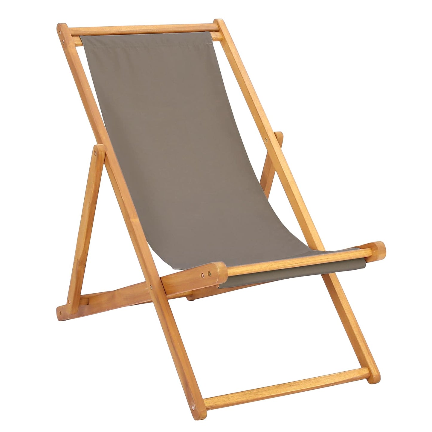 Strandstoel Taupe Massief Teakhout is nu te koop bij PeponiXL, paradijselijk wonen!