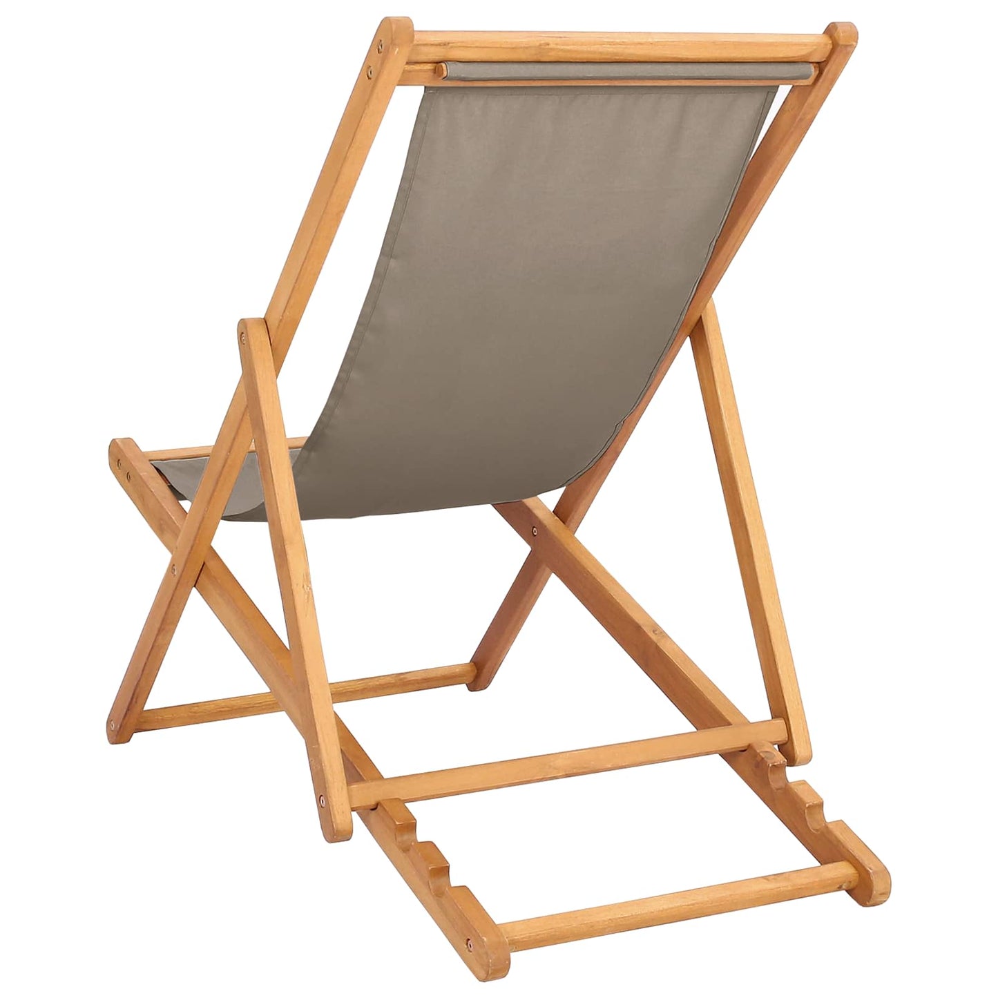 Strandstoel Taupe Massief Teakhout is nu te koop bij PeponiXL, paradijselijk wonen!
