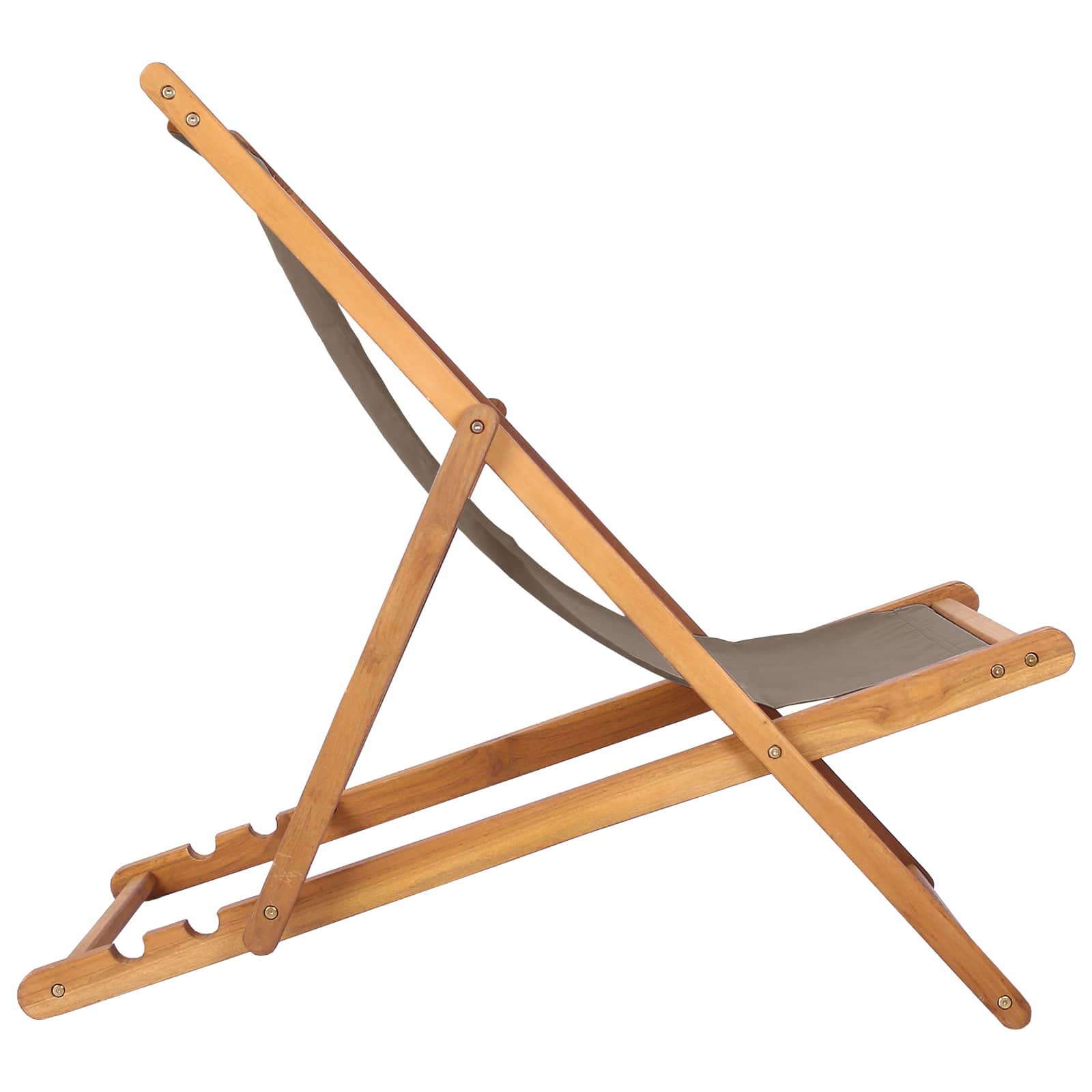 Strandstoel Taupe Massief Teakhout is nu te koop bij PeponiXL, paradijselijk wonen!