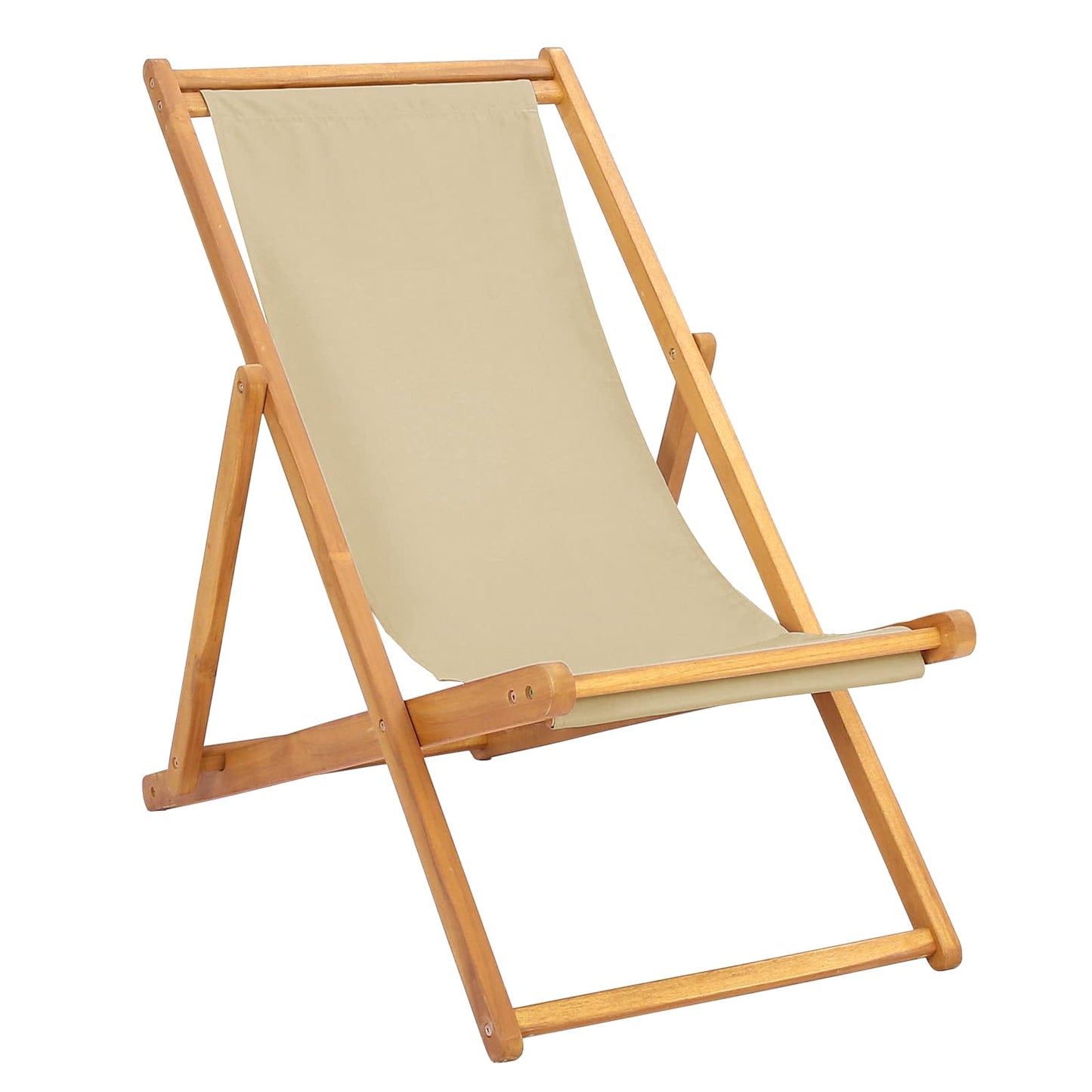 Strandstoel Beige Massief Teakhout is nu te koop bij PeponiXL, paradijselijk wonen!