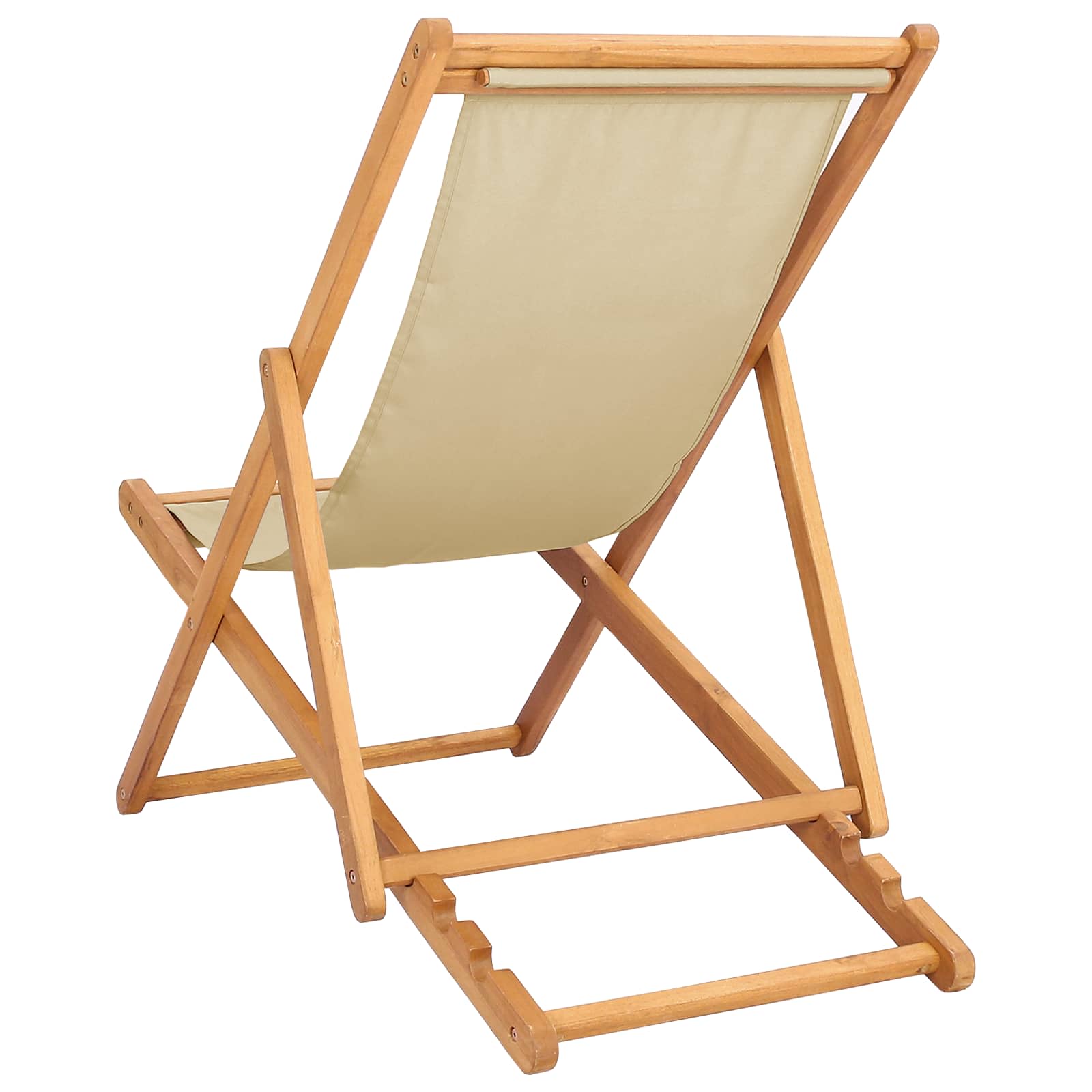 Strandstoel Beige Massief Teakhout is nu te koop bij PeponiXL, paradijselijk wonen!