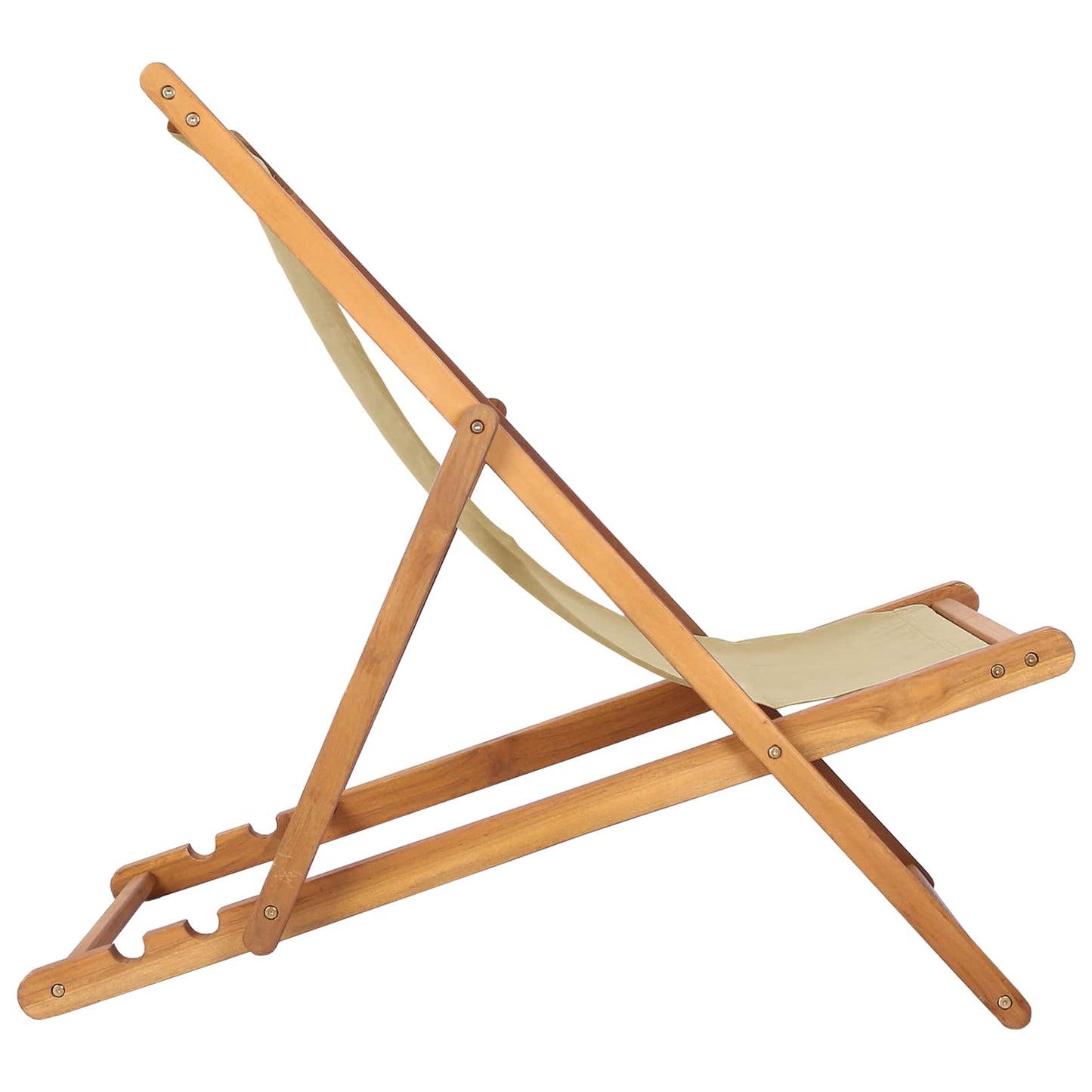 Strandstoel Beige Massief Teakhout is nu te koop bij PeponiXL, paradijselijk wonen!