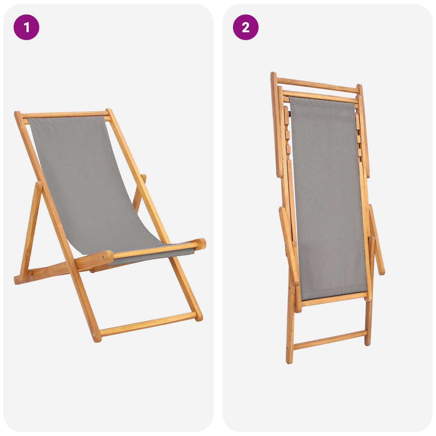 Strandstoel Lichtgrijs Massief Teakhout is nu te koop bij PeponiXL, paradijselijk wonen!