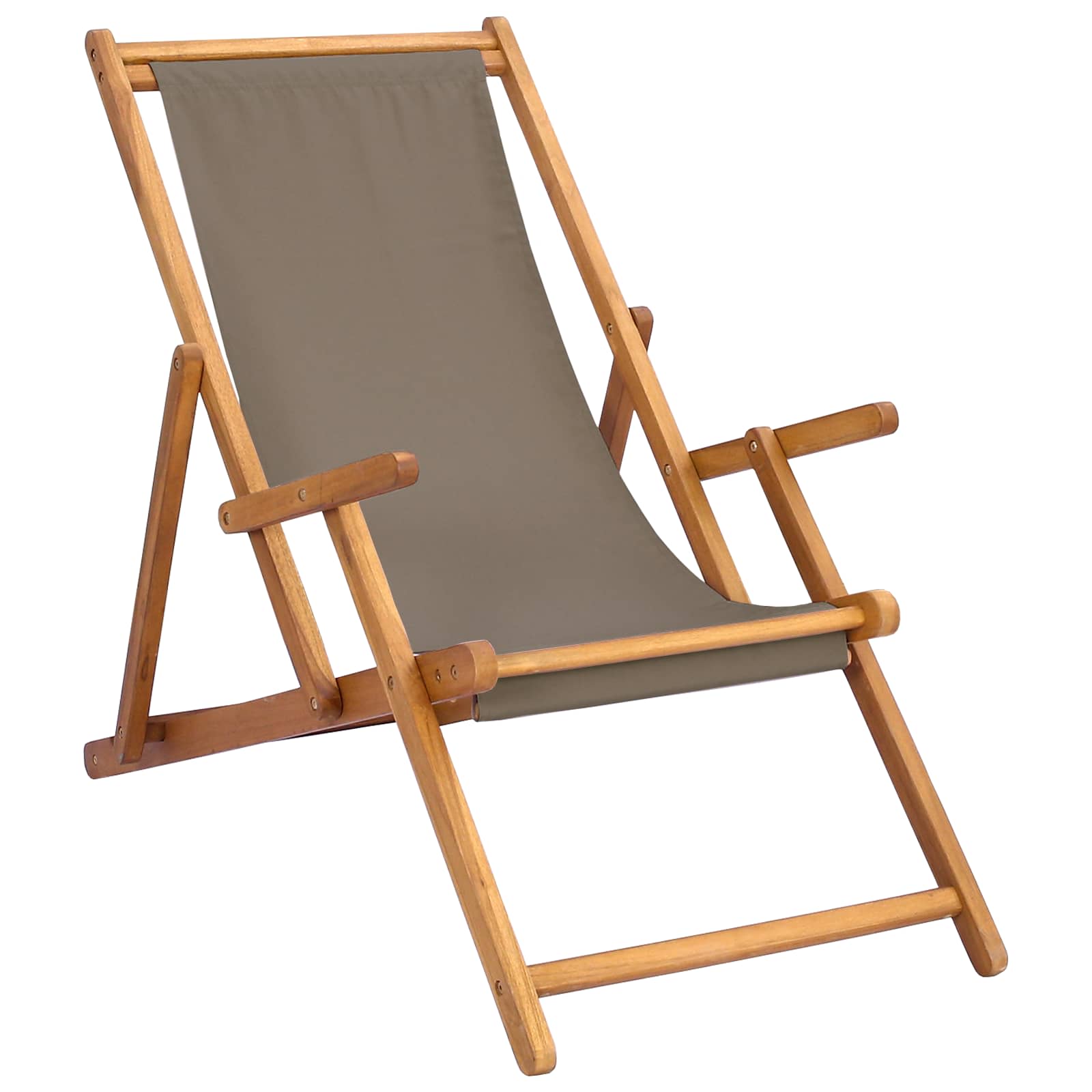 Strandstoel Taupe Massief Teakhout is nu te koop bij PeponiXL, paradijselijk wonen!
