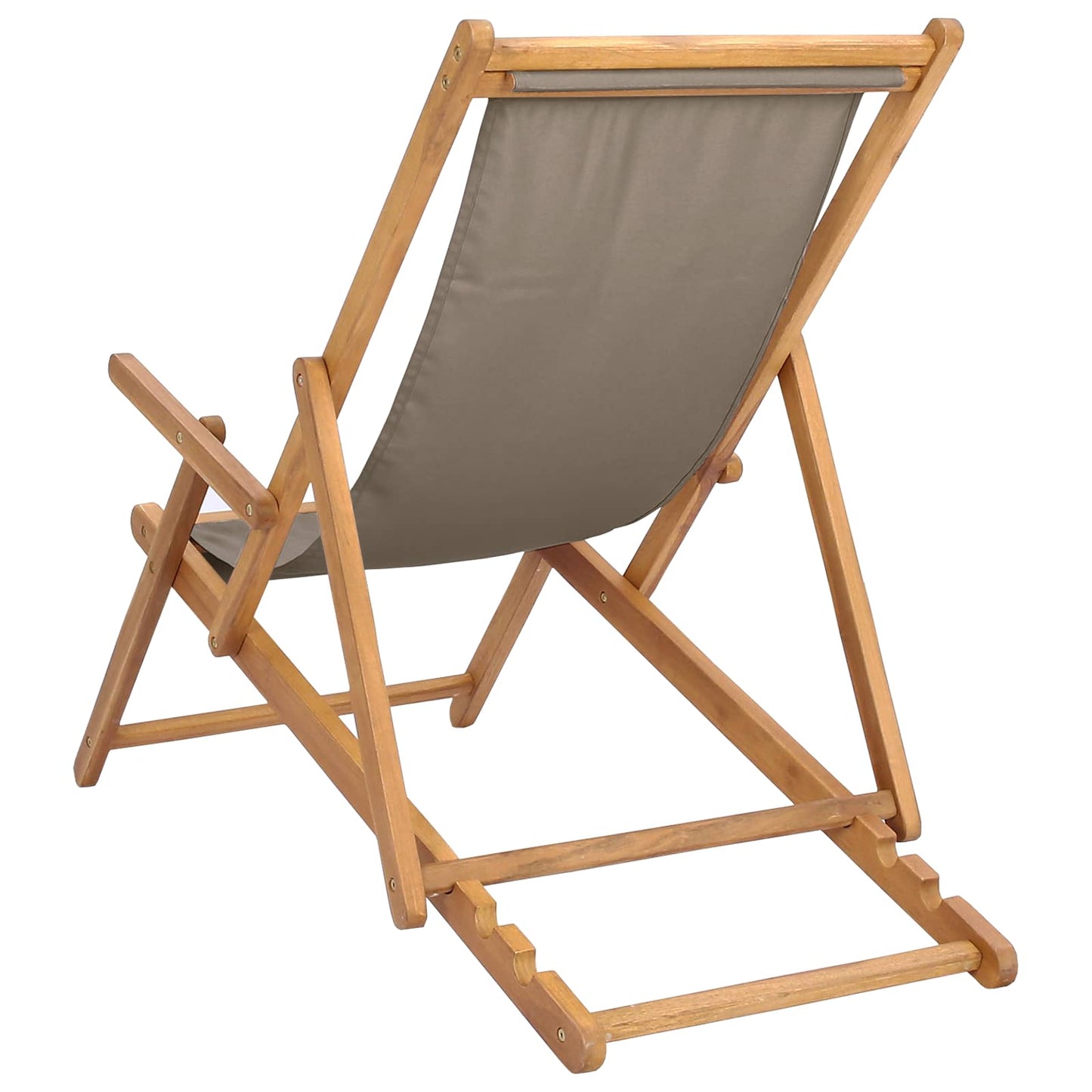 Strandstoel Taupe Massief Teakhout is nu te koop bij PeponiXL, paradijselijk wonen!