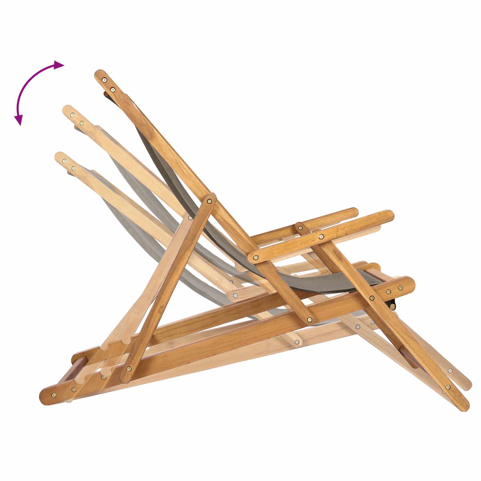 Strandstoel Taupe Massief Teakhout is nu te koop bij PeponiXL, paradijselijk wonen!