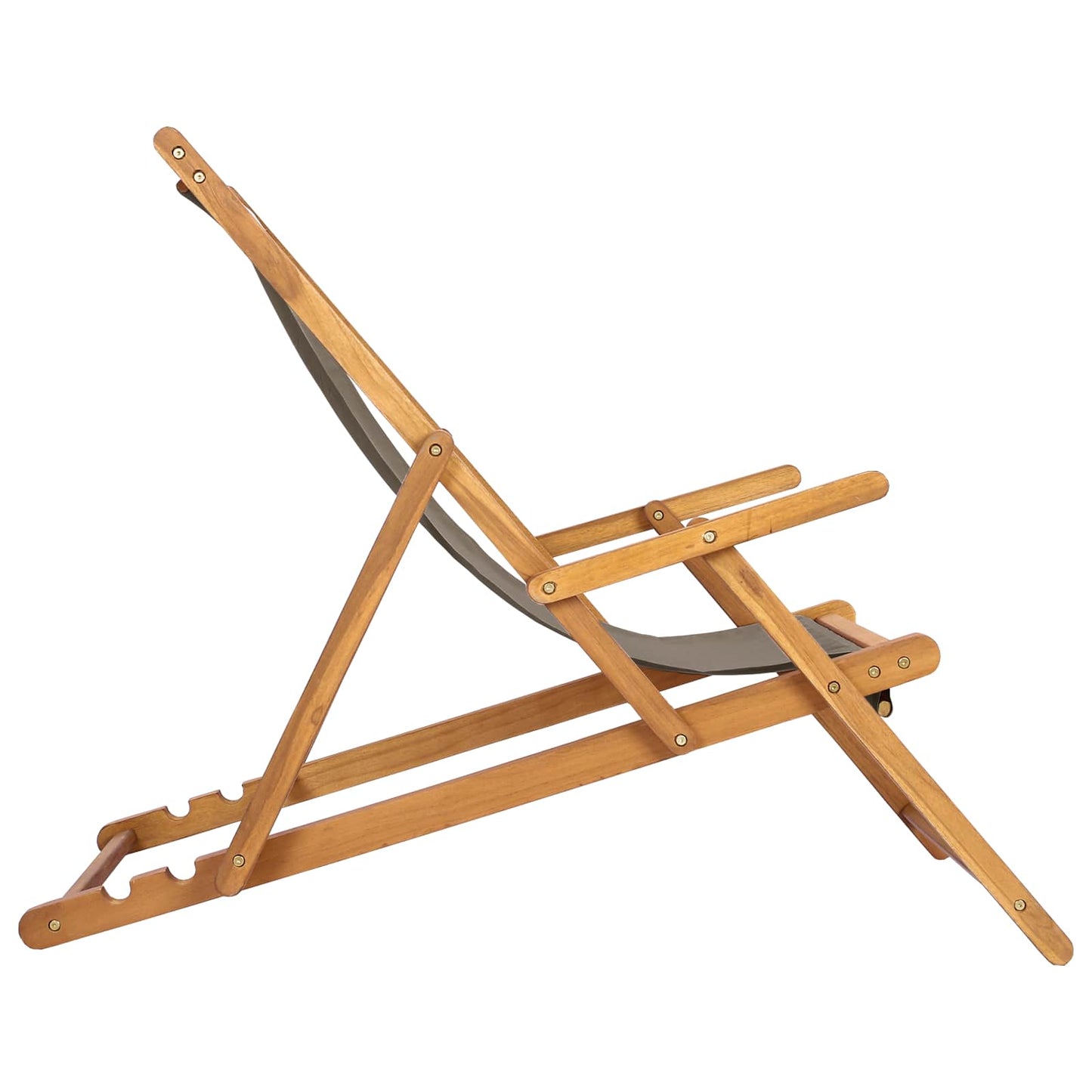 Strandstoel Taupe Massief Teakhout is nu te koop bij PeponiXL, paradijselijk wonen!