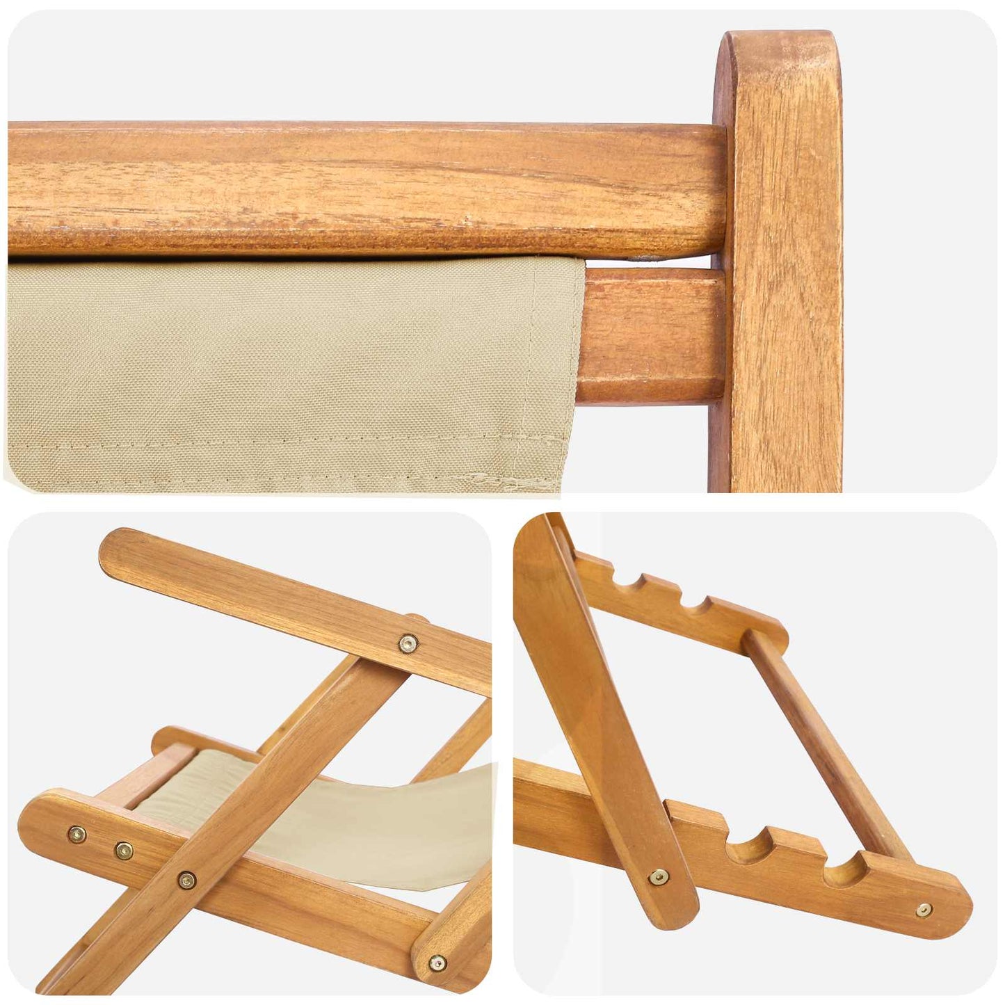Strandstoel Beige Massief Teakhout is nu te koop bij PeponiXL, paradijselijk wonen!
