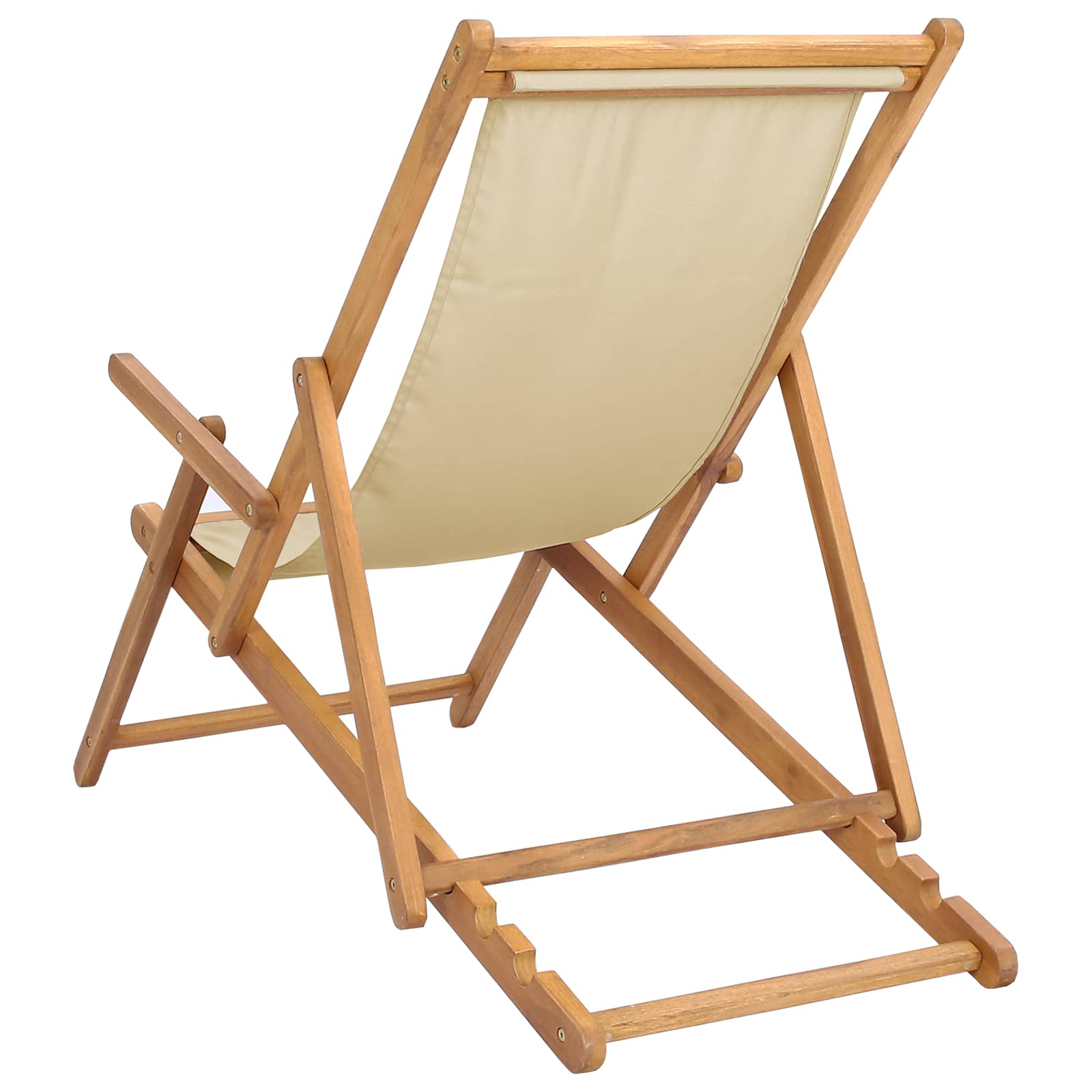 Strandstoel Beige Massief Teakhout is nu te koop bij PeponiXL, paradijselijk wonen!