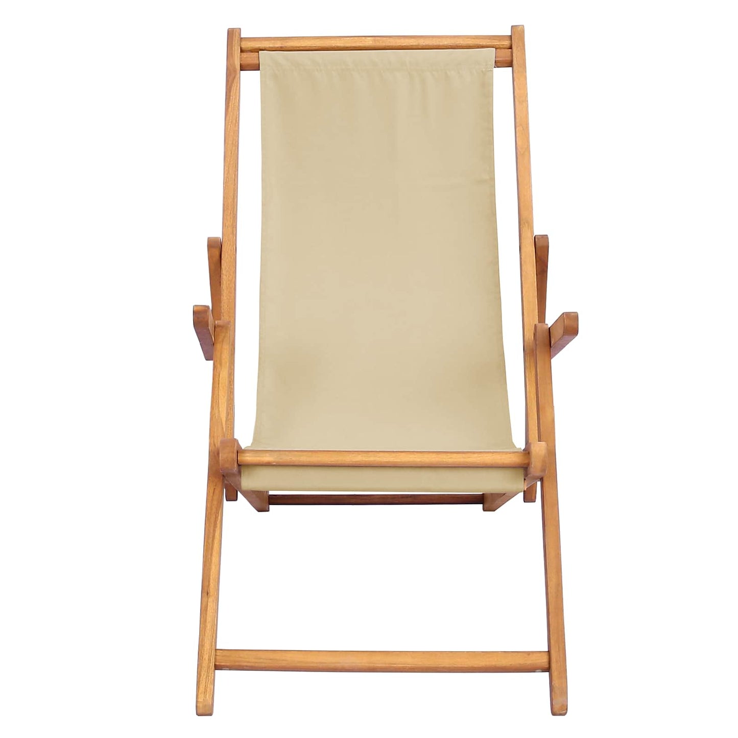 Strandstoel Beige Massief Teakhout is nu te koop bij PeponiXL, paradijselijk wonen!