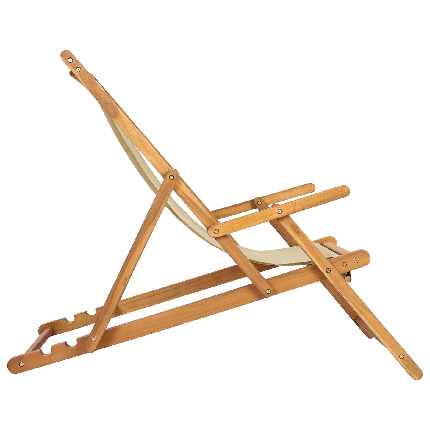 Strandstoel Beige Massief Teakhout is nu te koop bij PeponiXL, paradijselijk wonen!