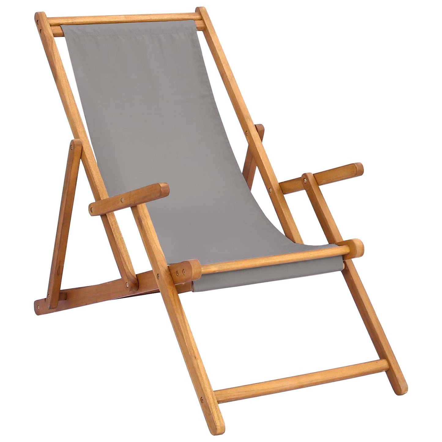 Strandstoel Lichtgrijs Massief Teakhout is nu te koop bij PeponiXL, paradijselijk wonen!