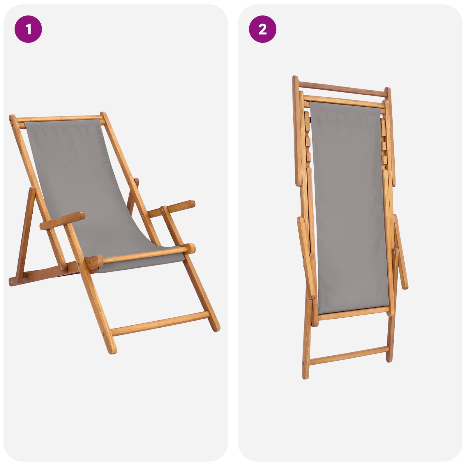 Strandstoel Lichtgrijs Massief Teakhout is nu te koop bij PeponiXL, paradijselijk wonen!