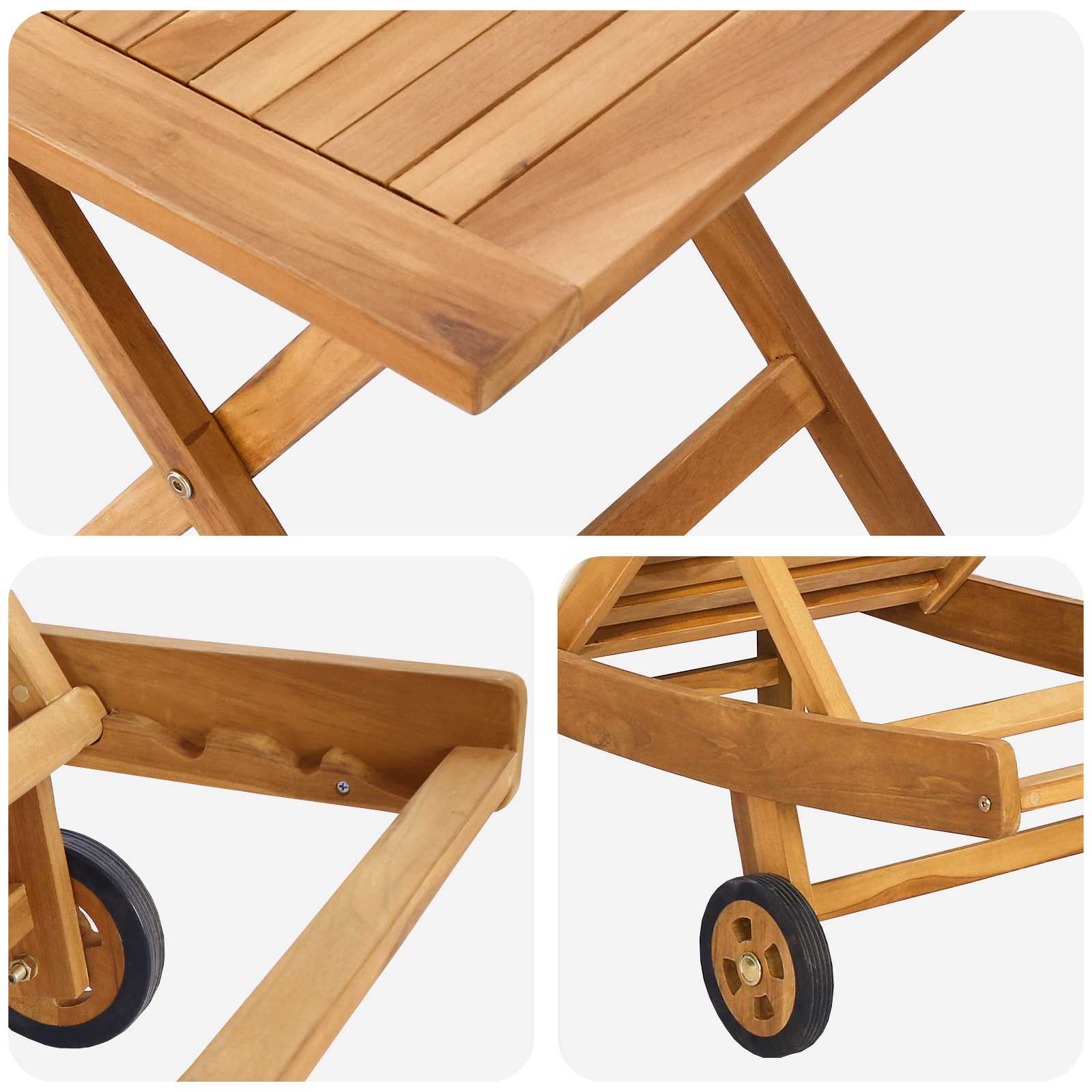 Ligstoel 2 pcs Bruin Massief Teakhout is nu te koop bij PeponiXL, paradijselijk wonen!