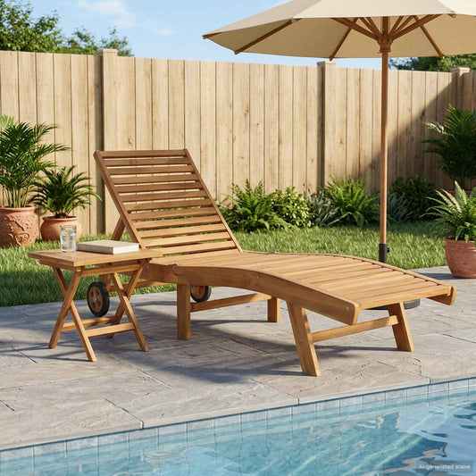 Ligstoel 2 pcs Bruin Massief Teakhout is nu te koop bij PeponiXL, paradijselijk wonen!