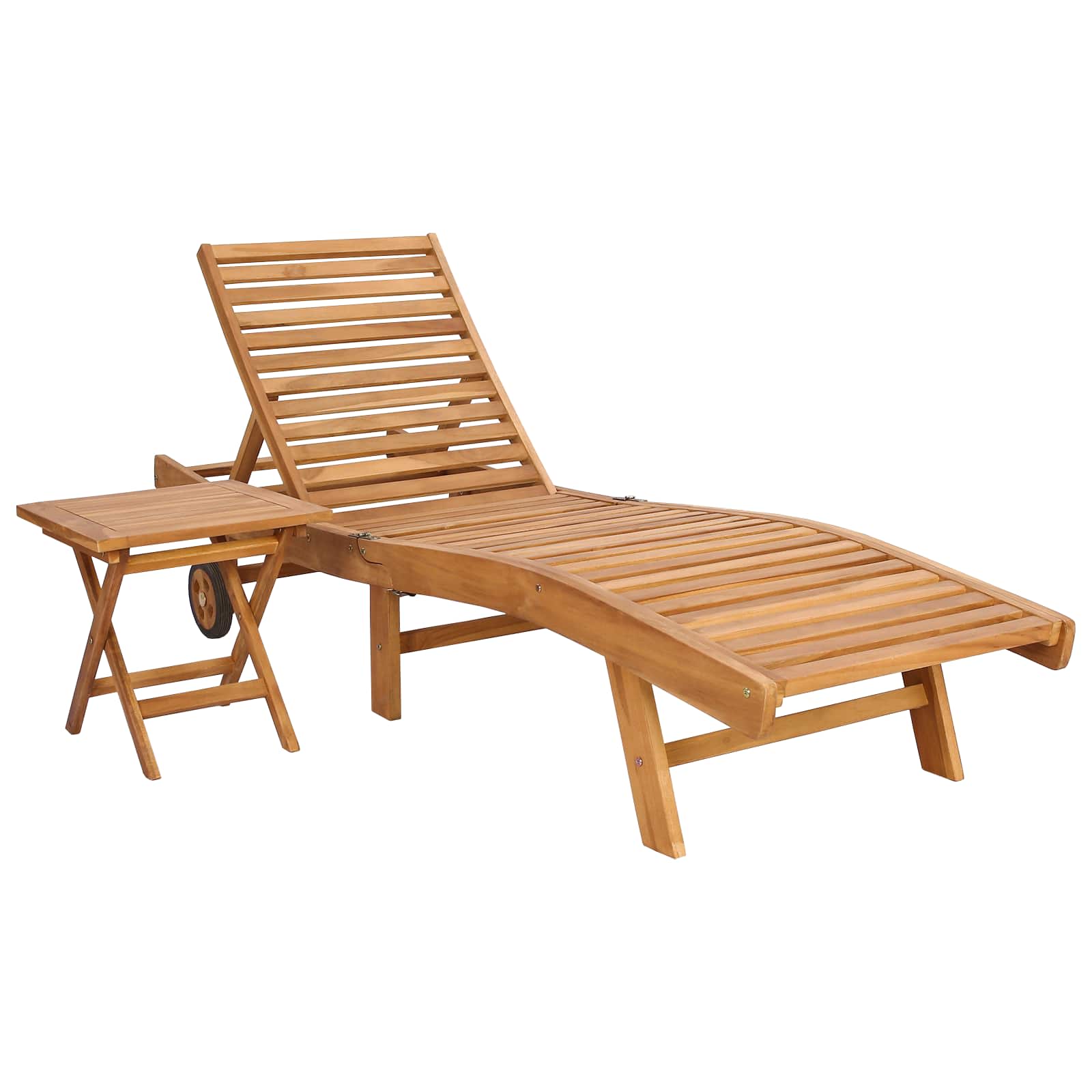 Ligstoel 2 pcs Bruin Massief Teakhout is nu te koop bij PeponiXL, paradijselijk wonen!