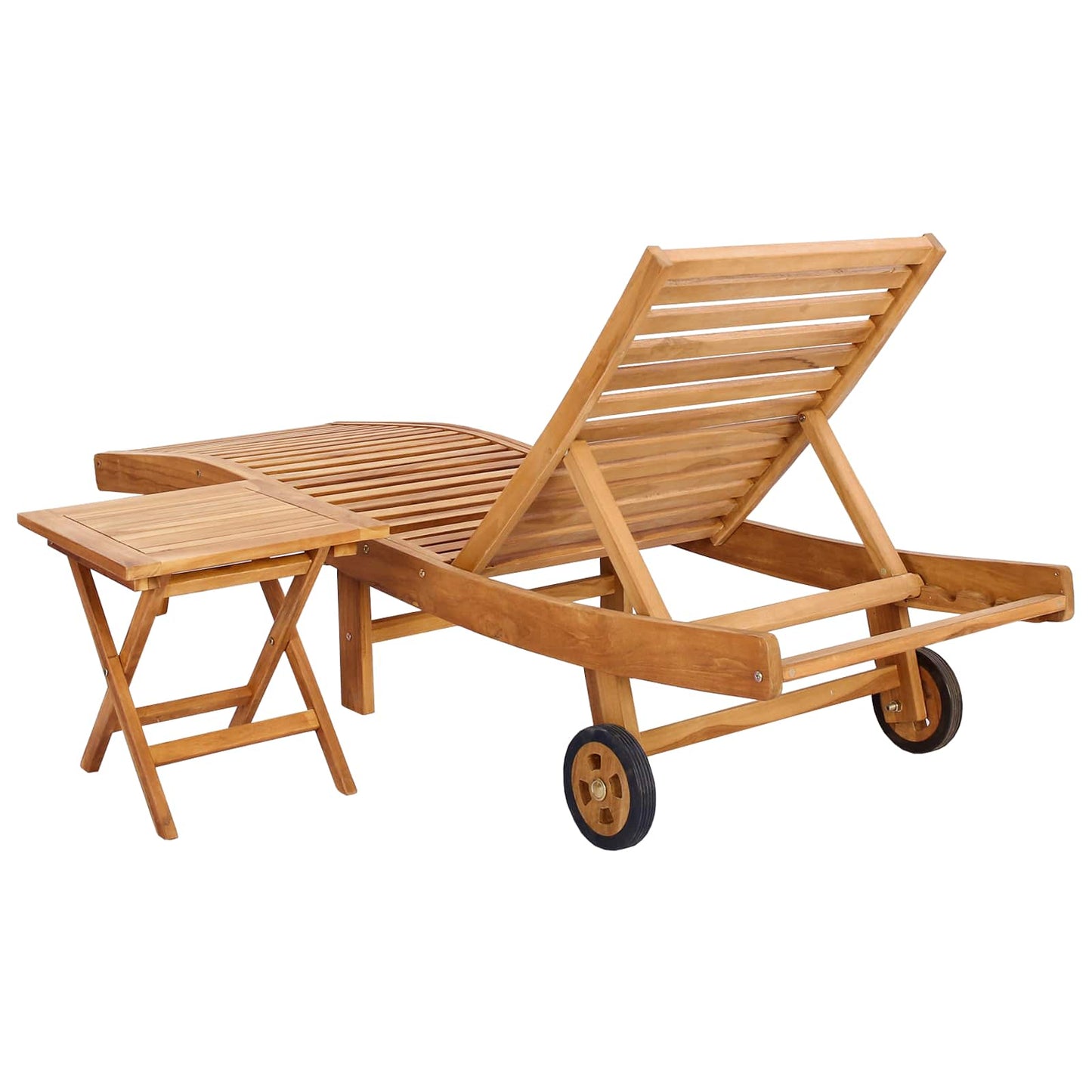 Ligstoel 2 pcs Bruin Massief Teakhout is nu te koop bij PeponiXL, paradijselijk wonen!