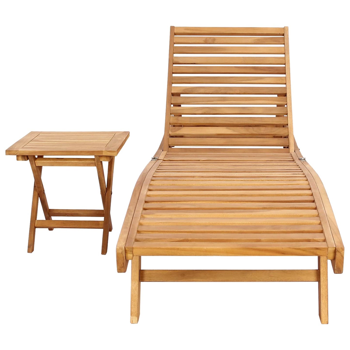 Ligstoel 2 pcs Bruin Massief Teakhout is nu te koop bij PeponiXL, paradijselijk wonen!