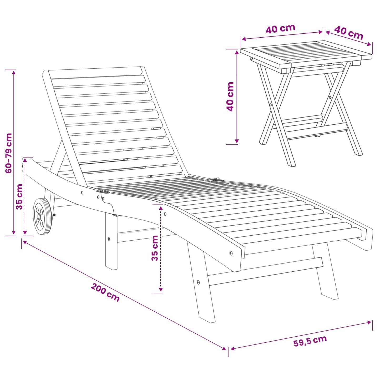 Ligstoel 2 pcs Bruin Massief Teakhout is nu te koop bij PeponiXL, paradijselijk wonen!