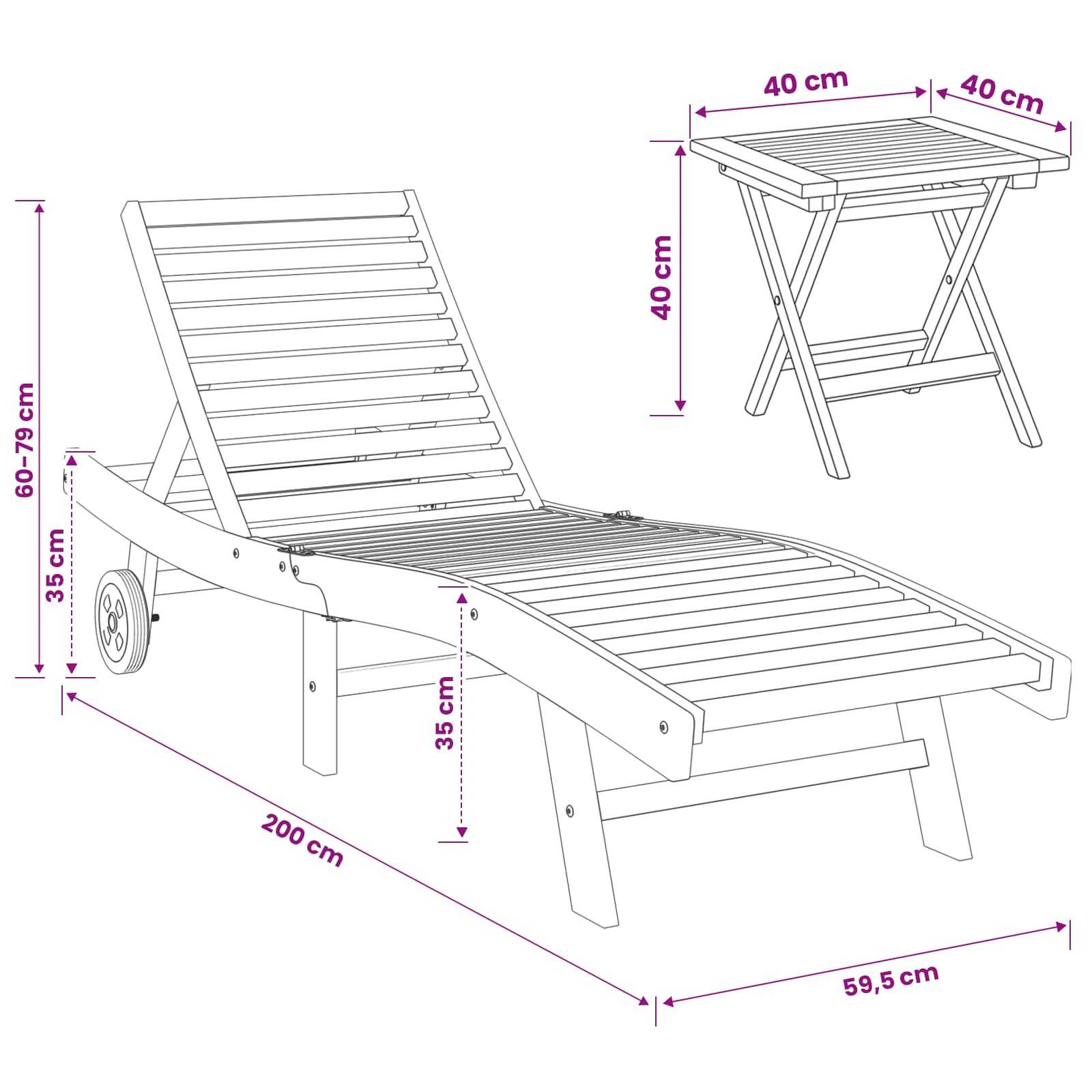 Ligstoel 2 pcs Bruin Massief Teakhout is nu te koop bij PeponiXL, paradijselijk wonen!