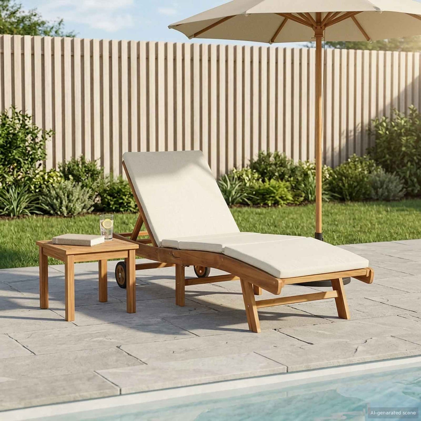 Ligstoel Bruin en crèmekleurig Polyester is nu te koop bij PeponiXL, paradijselijk wonen!