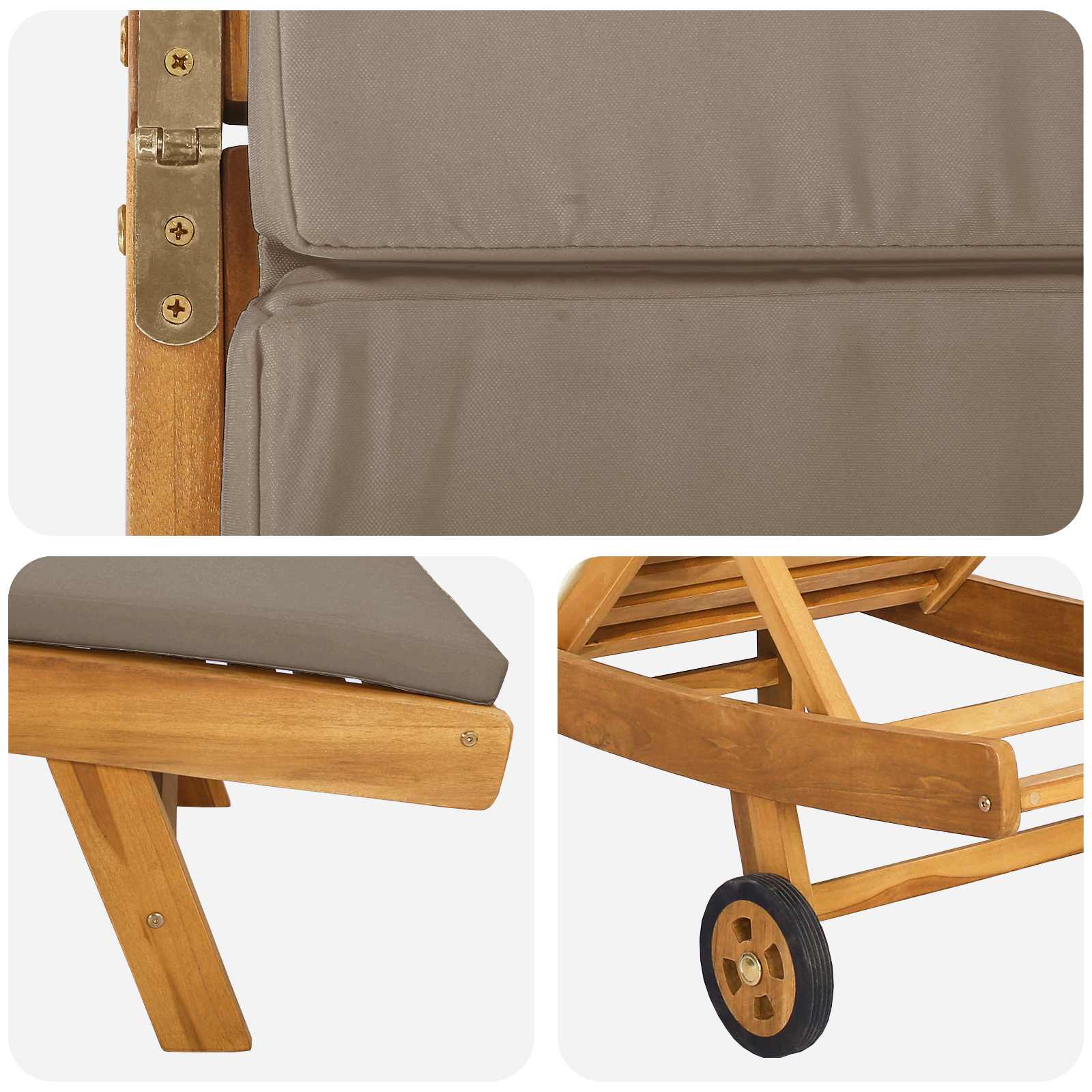 Ligstoel Bruin en Taupe Polyester is nu te koop bij PeponiXL, paradijselijk wonen!