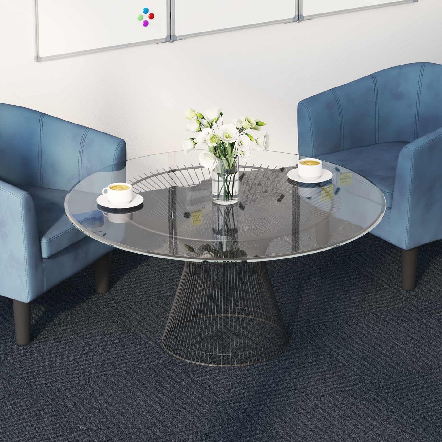 Vloertegel Blauw Grijs 50 x 50 cm 4 pcs PP en Bitumen
