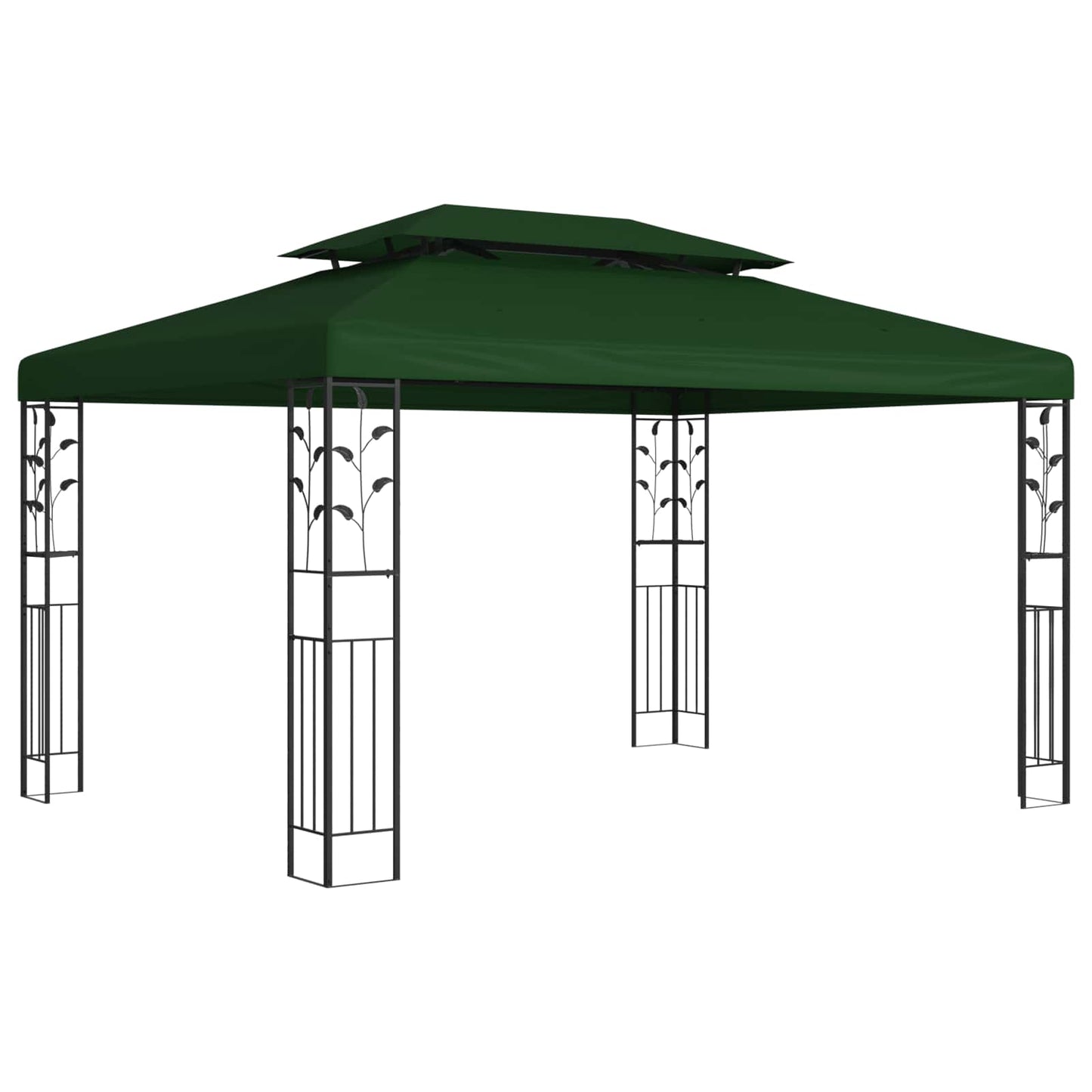 Prieel 3,97 x 2,96 x 2,68 m Groen Polyester en staal is nu te koop bij PeponiXL, paradijselijk wonen!