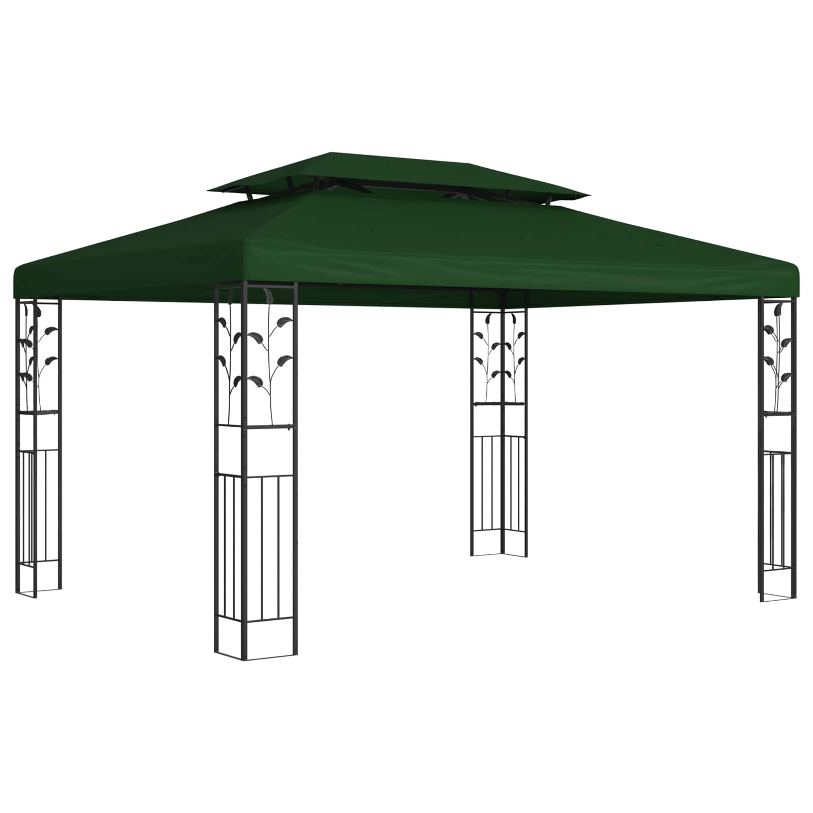 Prieel 3,97 x 2,96 x 2,68 m Groen Polyester en staal is nu te koop bij PeponiXL, paradijselijk wonen!