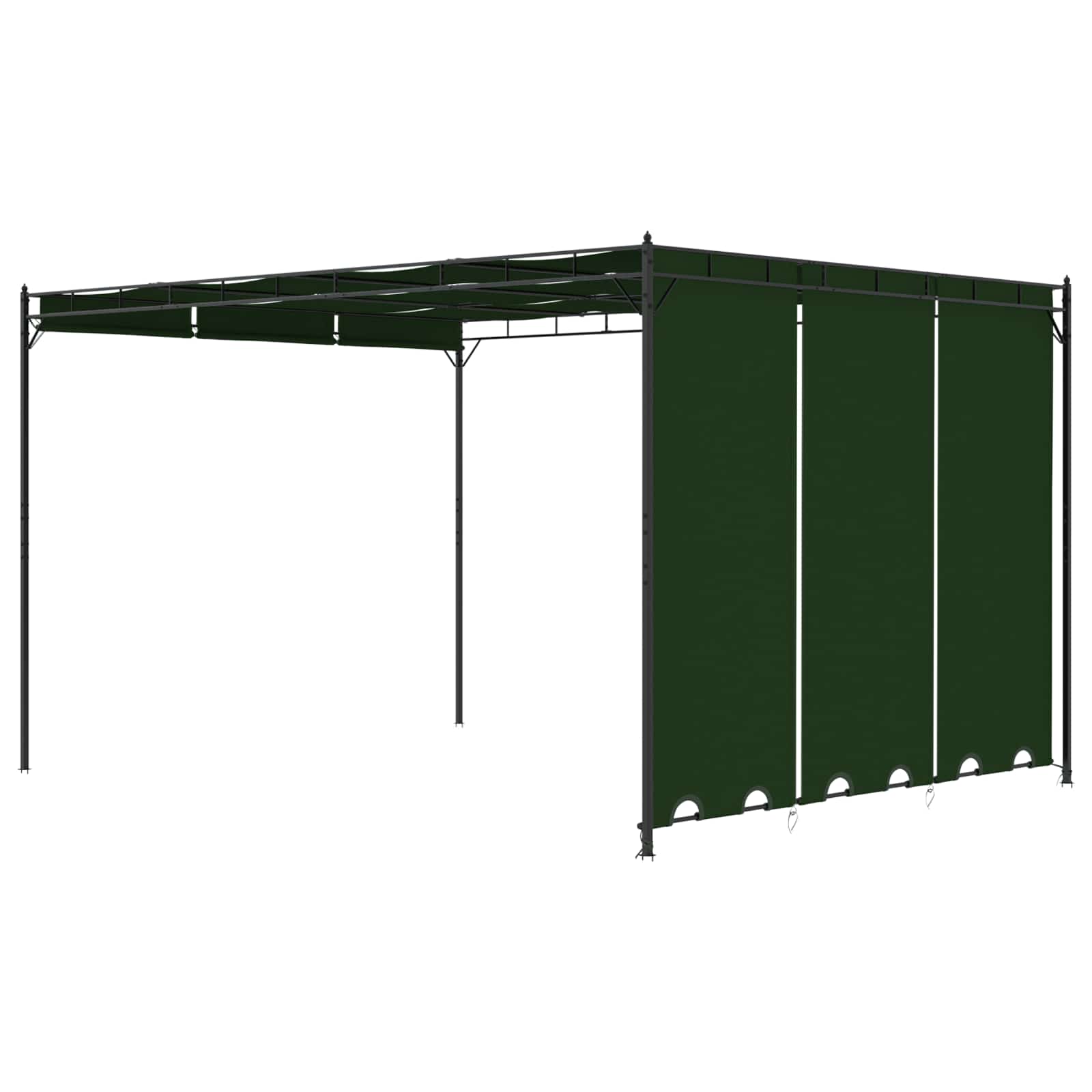 Prieel 4 x 3 x 2,3 m Groen Polyester en staal is nu te koop bij PeponiXL, paradijselijk wonen!