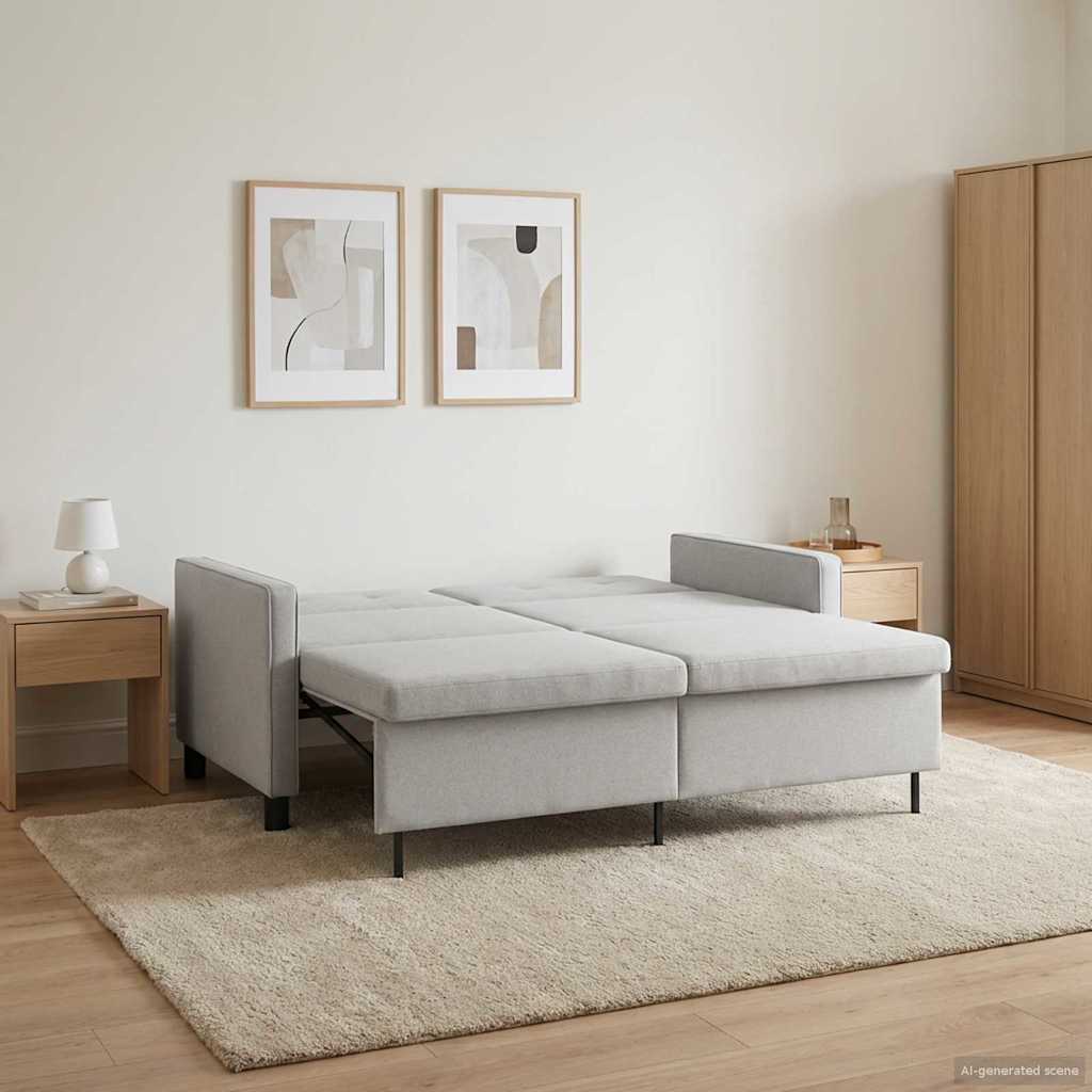 Slaapbank Crèmekleurig Stof is nu te koop bij PeponiXL, paradijselijk wonen!