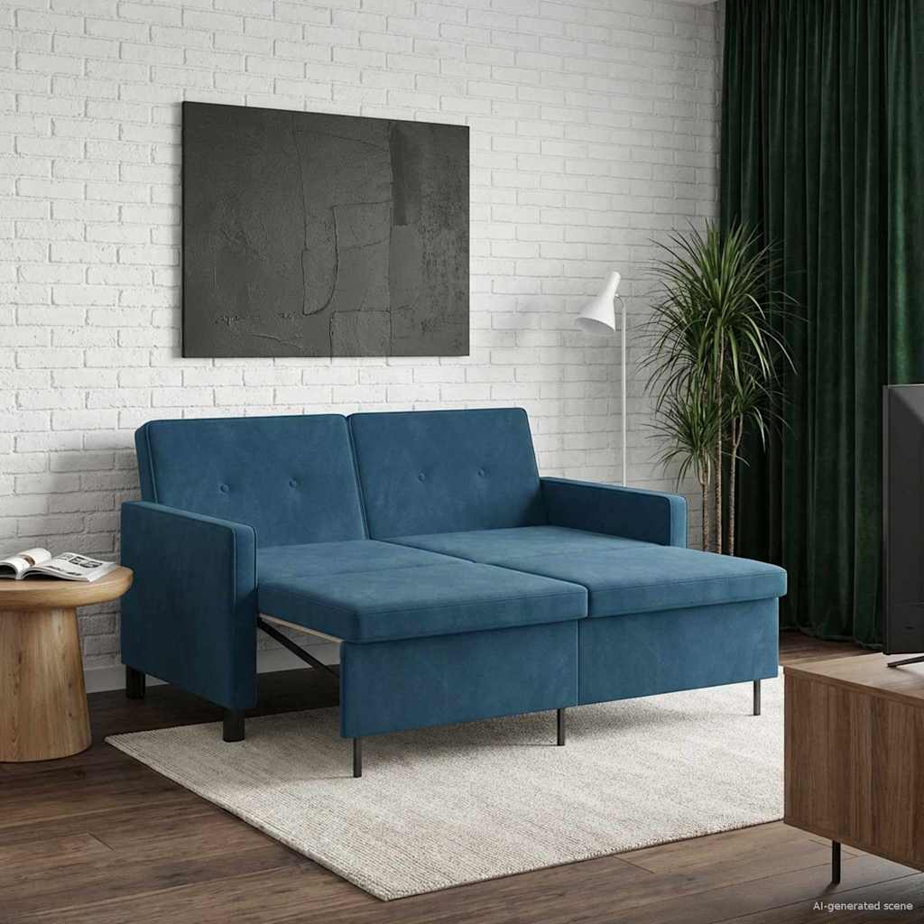 Slaapbank Blauw Stof is nu te koop bij PeponiXL, paradijselijk wonen!
