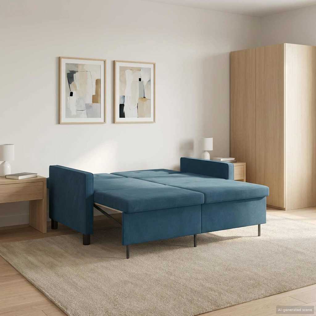 Slaapbank Blauw Stof is nu te koop bij PeponiXL, paradijselijk wonen!