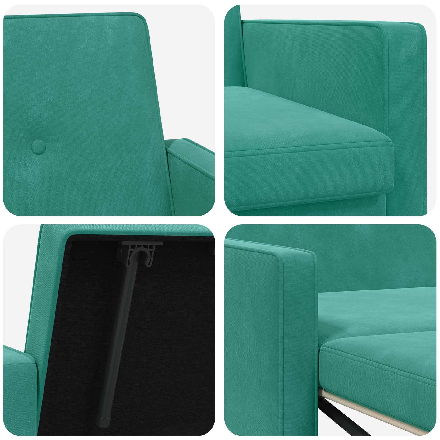 Slaapbank Turquoise Stof is nu te koop bij PeponiXL, paradijselijk wonen!