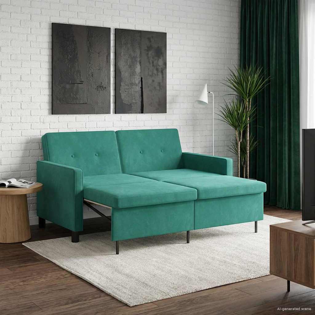 Slaapbank Turquoise Stof is nu te koop bij PeponiXL, paradijselijk wonen!