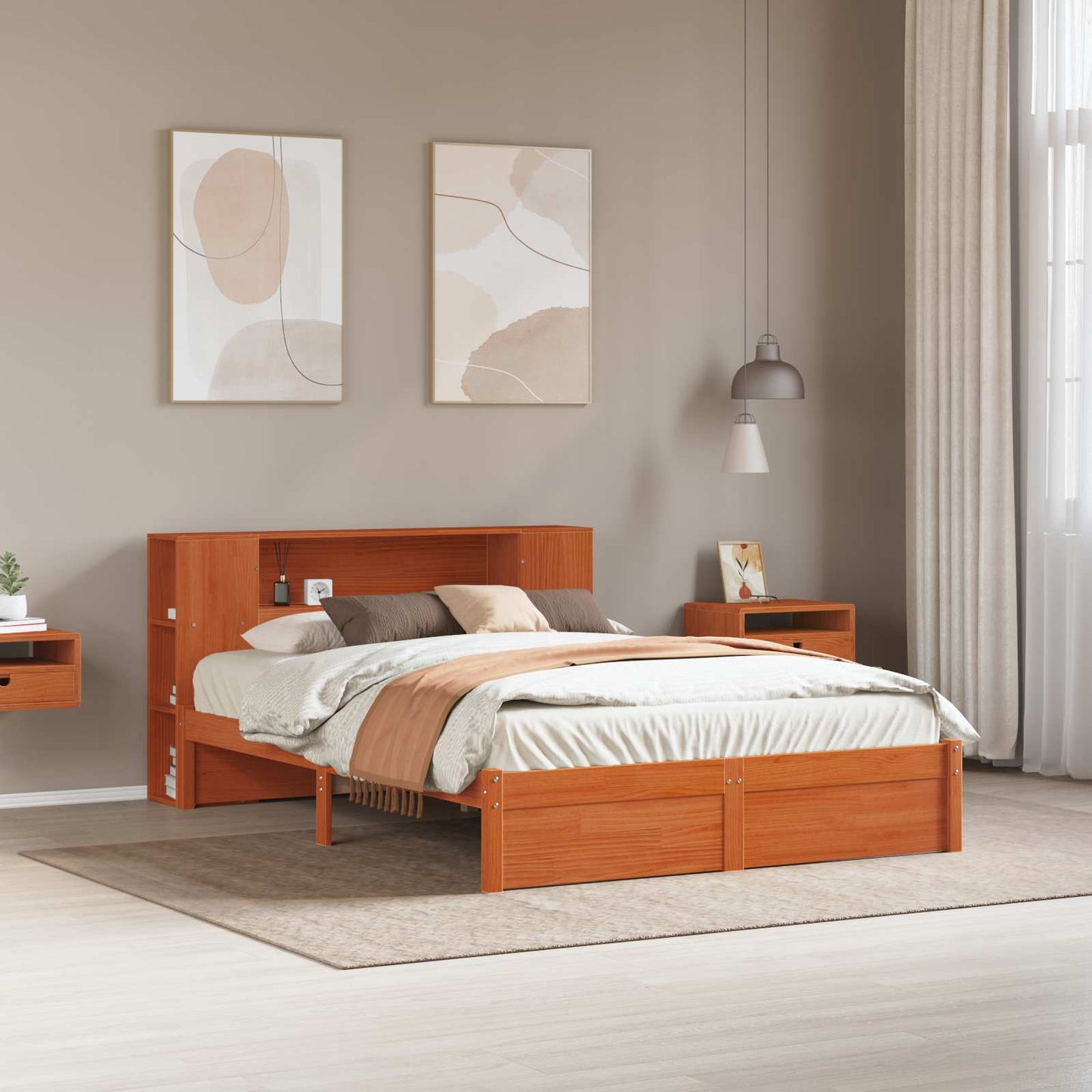 Bedframe met opberghoofdeksel met opslag Wasbruin 140 x 190 cm is nu te koop bij PeponiXL, paradijselijk wonen!