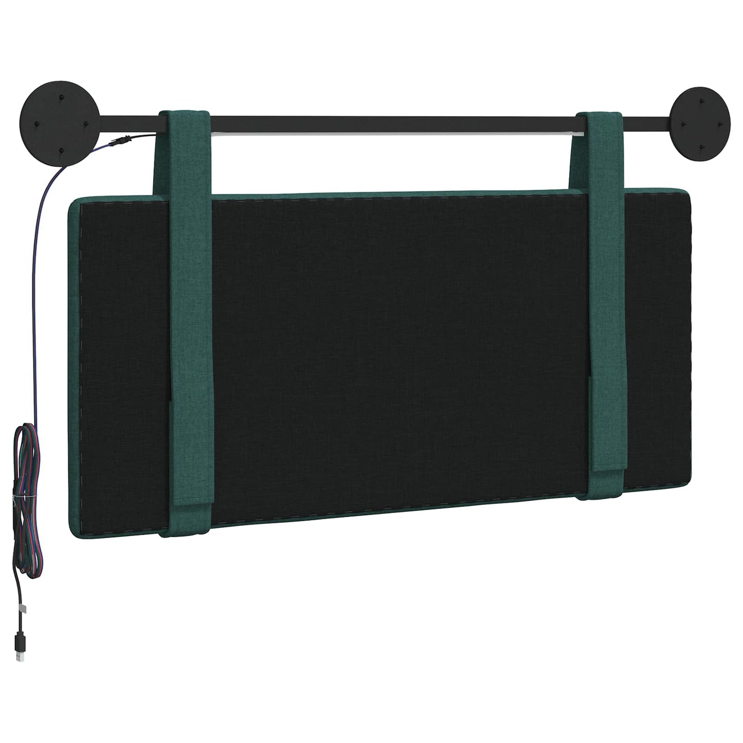 Hangend hoofdbord Met LED-verlichting Donkergroen Stof is nu te koop bij PeponiXL, paradijselijk wonen!