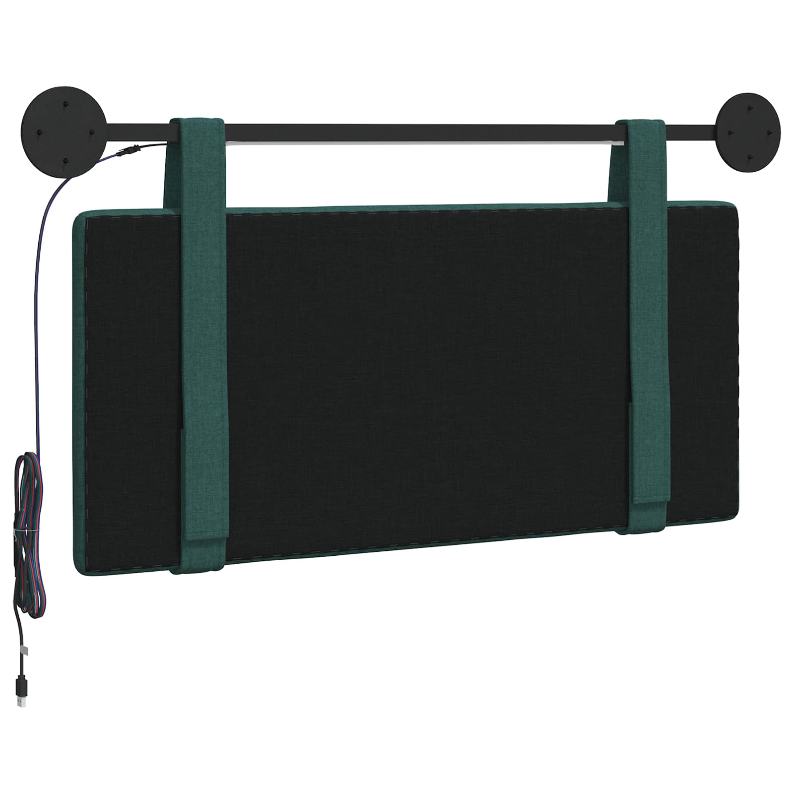 Hangend hoofdbord Met LED-verlichting Donkergroen Stof is nu te koop bij PeponiXL, paradijselijk wonen!
