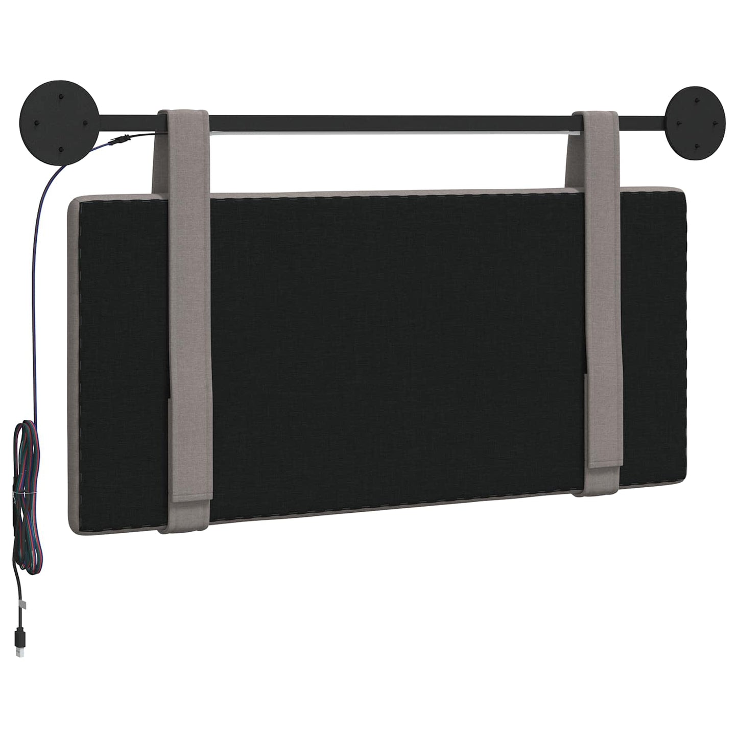 Hangend hoofdbord Met LED-verlichting Taupe Stof is nu te koop bij PeponiXL, paradijselijk wonen!