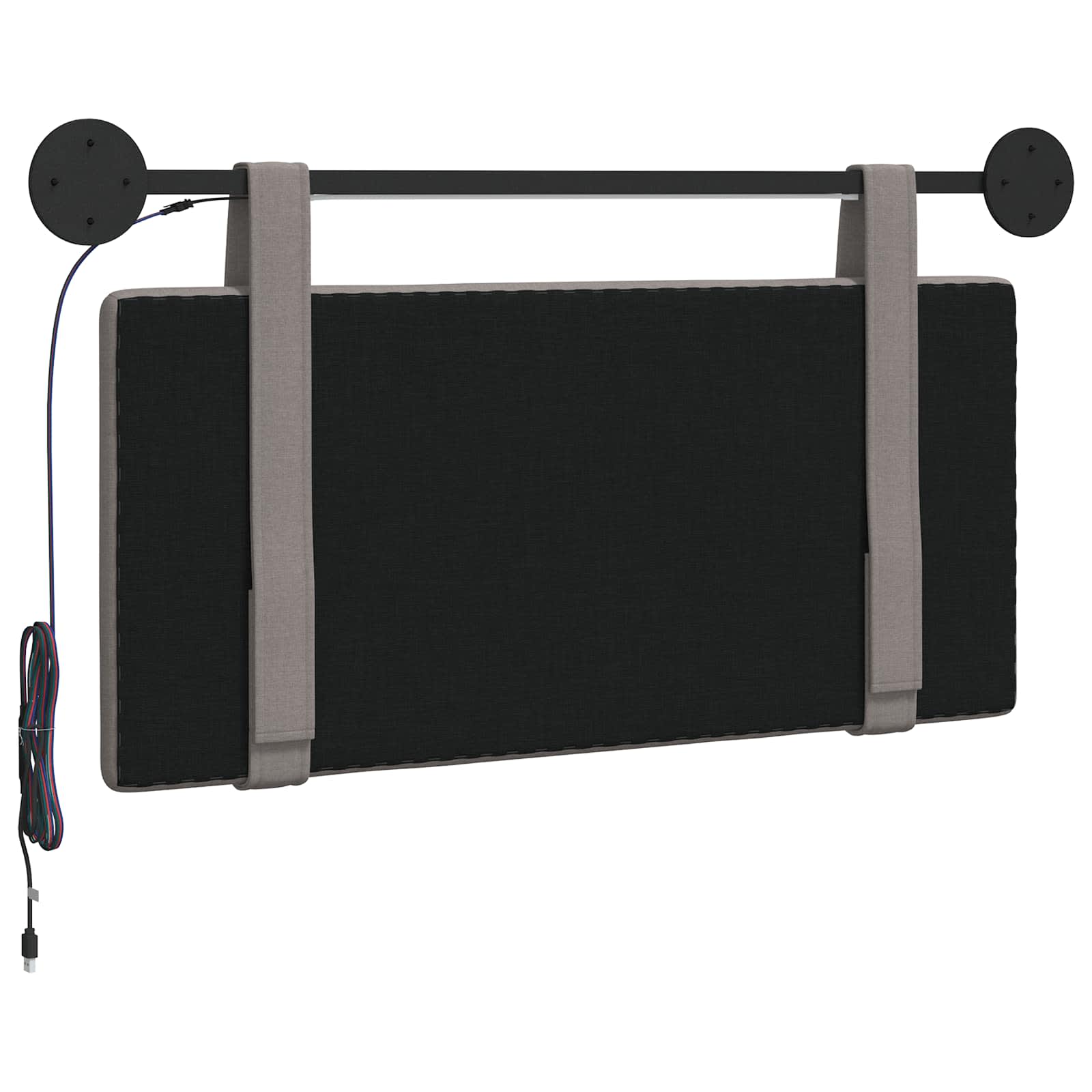 Hangend hoofdbord Met LED-verlichting Taupe Stof is nu te koop bij PeponiXL, paradijselijk wonen!